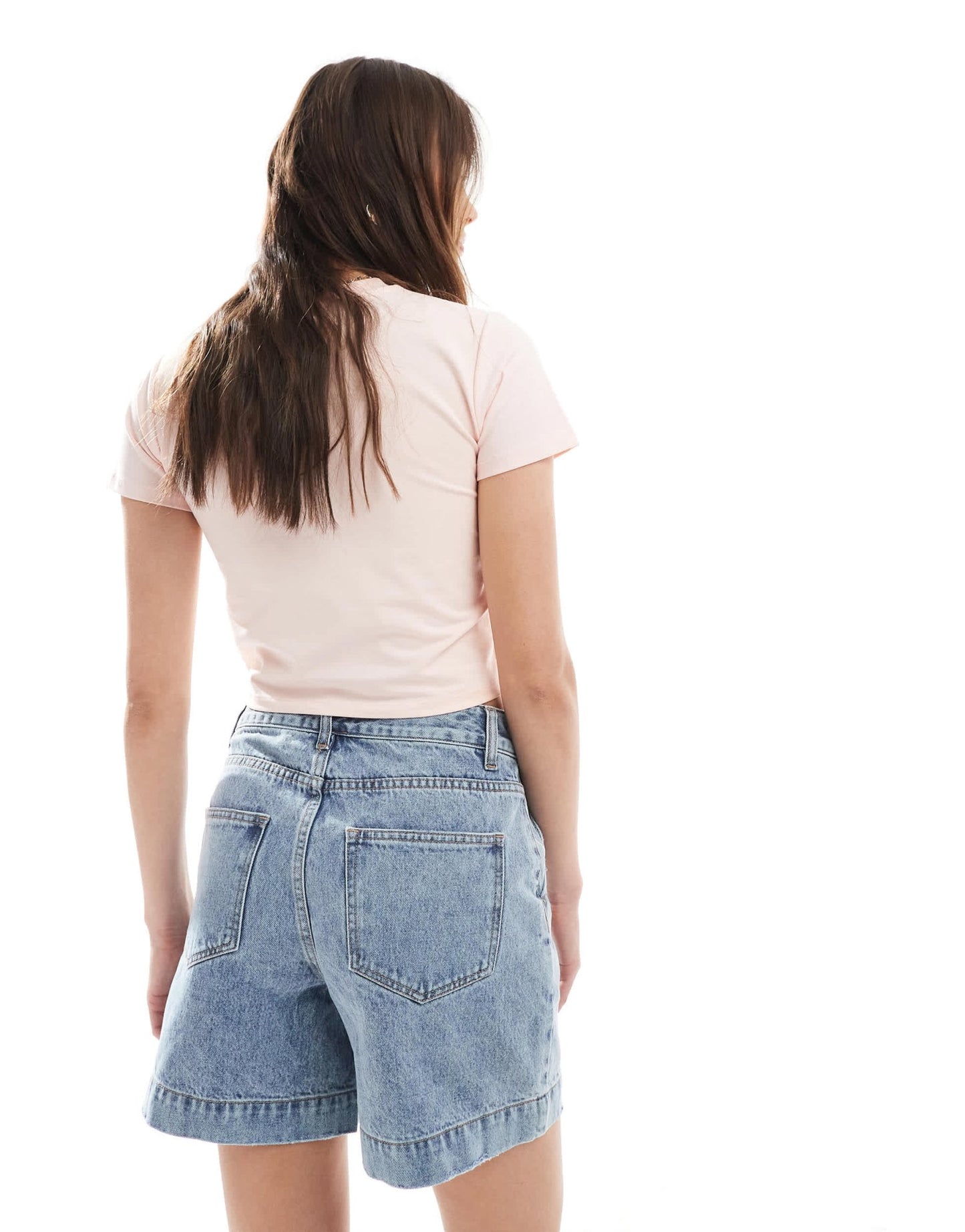Object vintage wash wide denim shorts in medium blue - ASOS Sample Sale