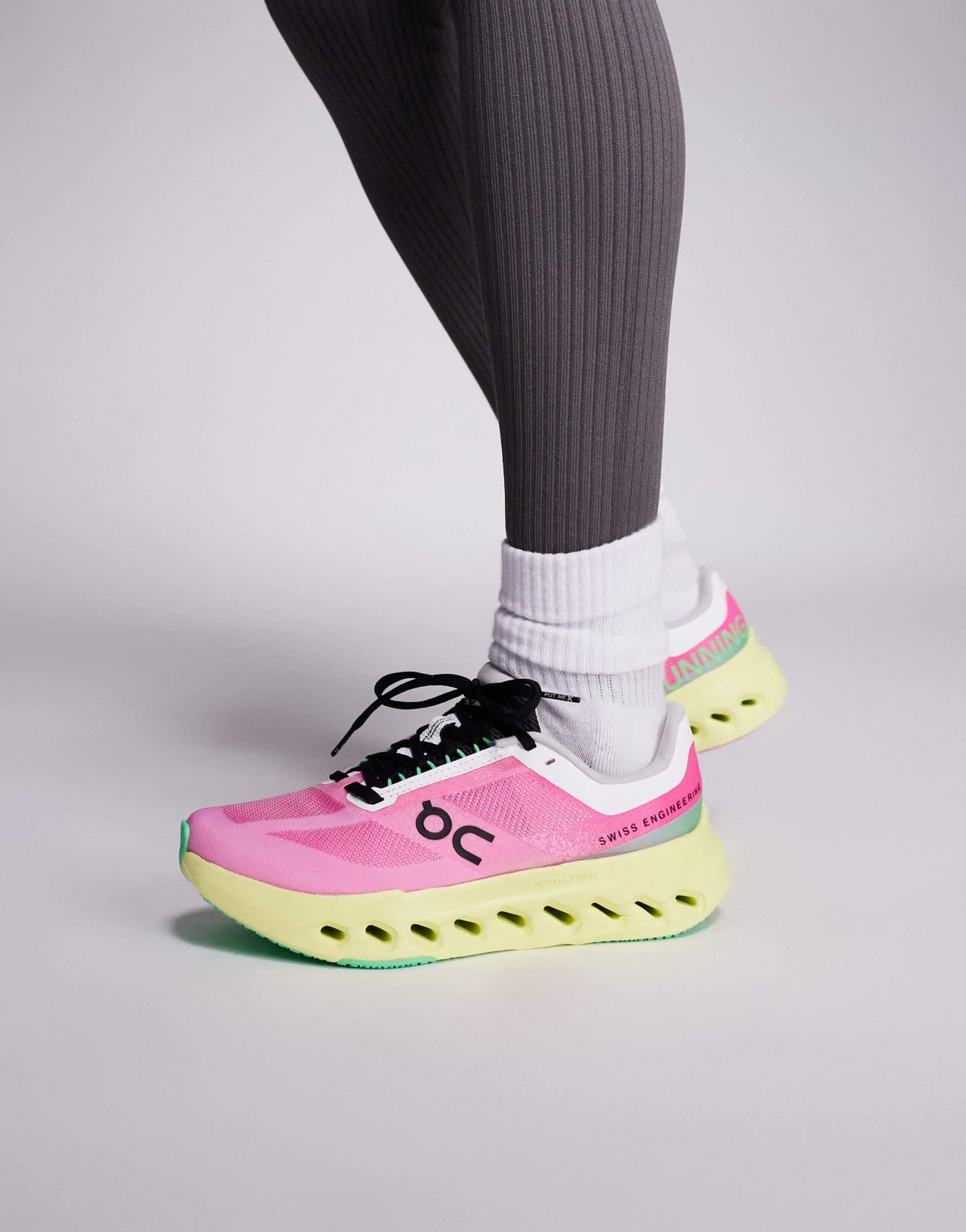 ON Cloudsurfer Next running trainers in pink and limelight - ASOS Sample Sale