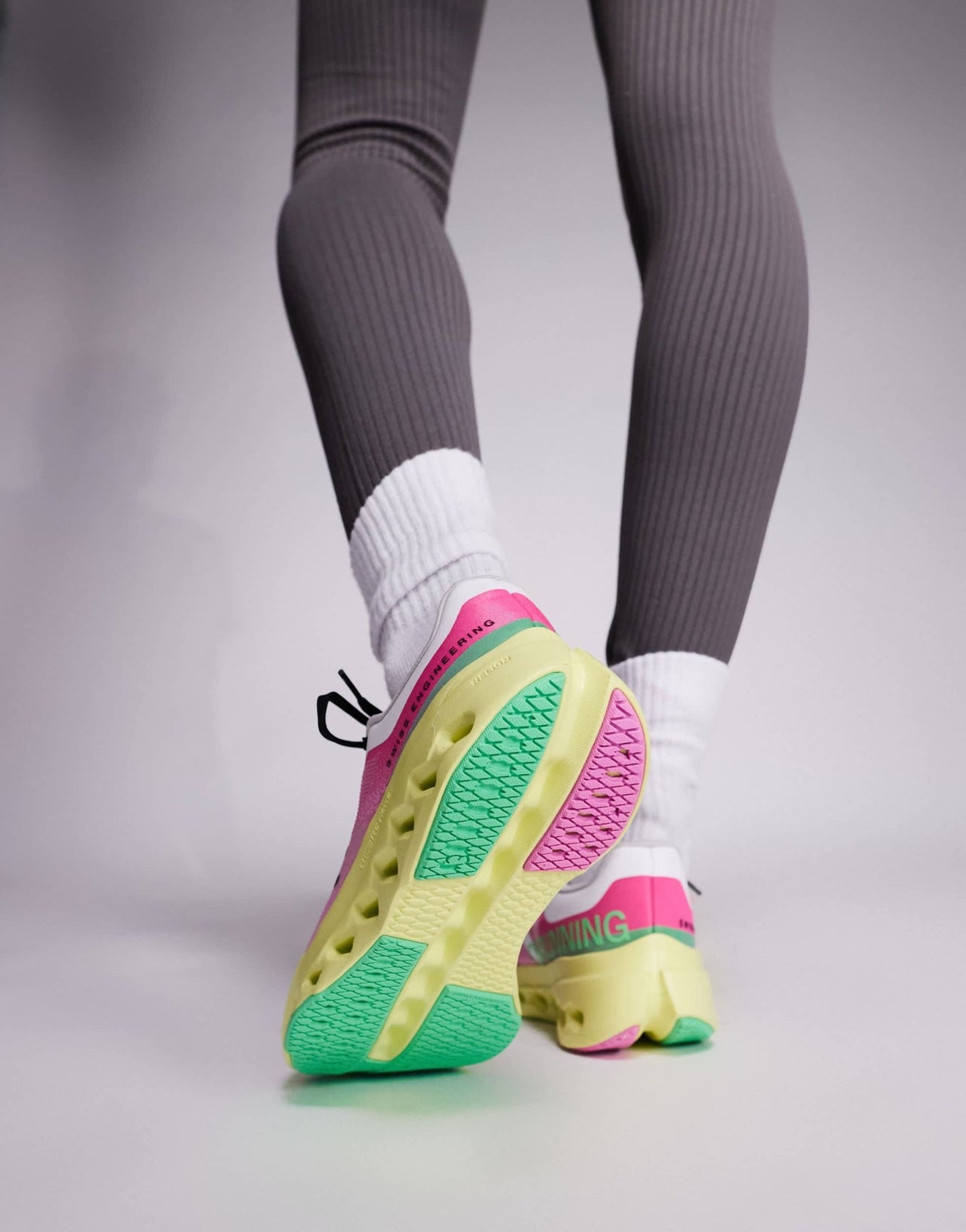 ON Cloudsurfer Next running trainers in pink and limelight - ASOS Sample Sale