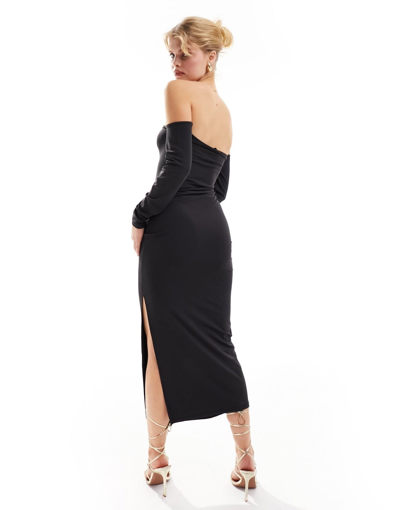 ONLY bardot maxi dress in black - ASOS Sample Sale