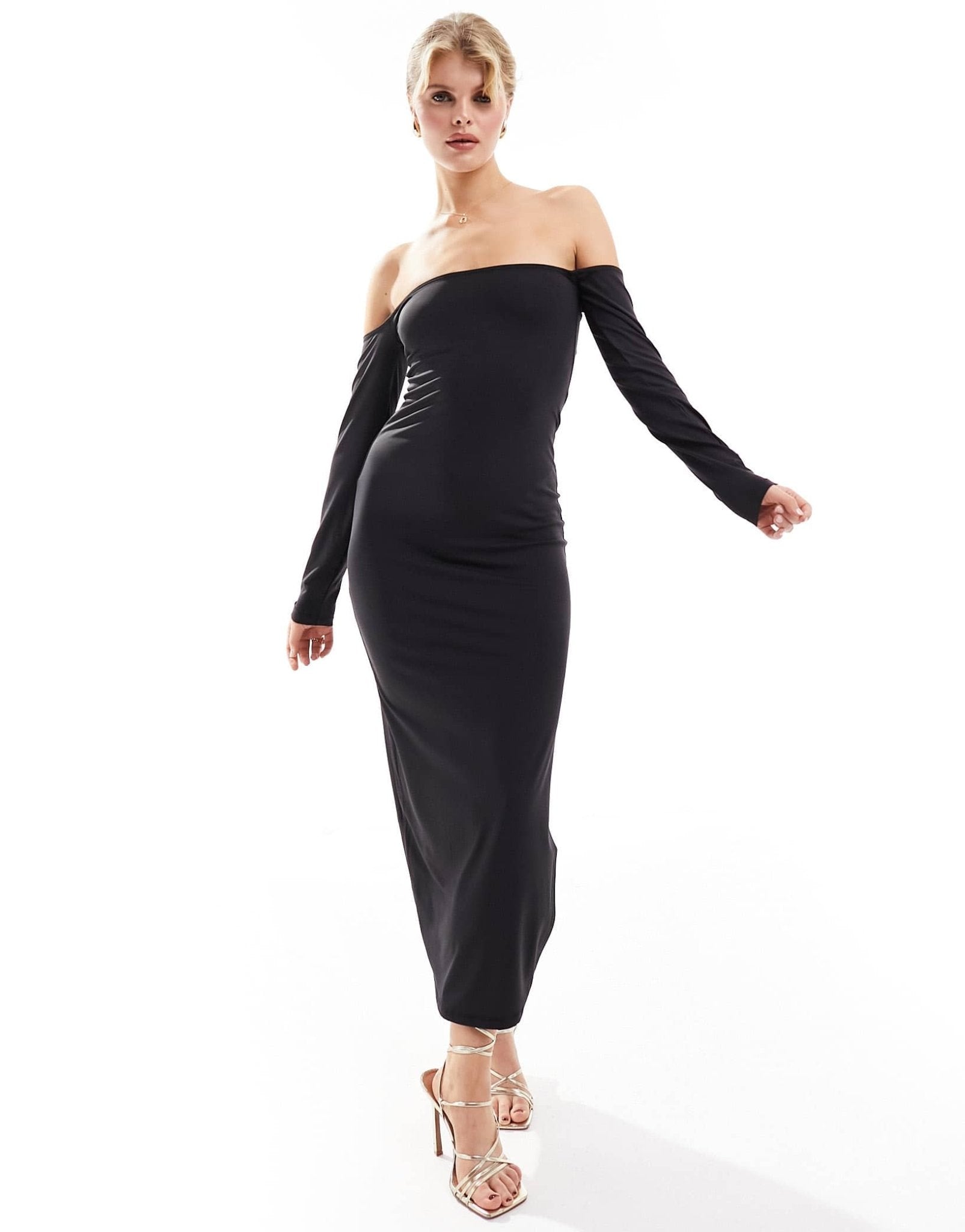 ONLY bardot maxi dress in black - ASOS Sample Sale