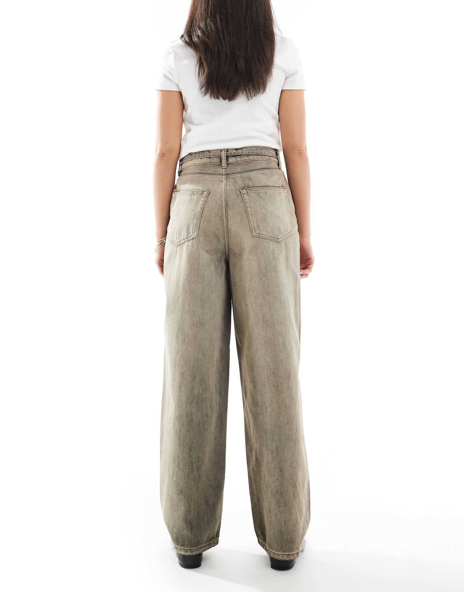 ONLY Bleecker tie waist barrel jeans in vintage washed grey - ASOS Sample Sale