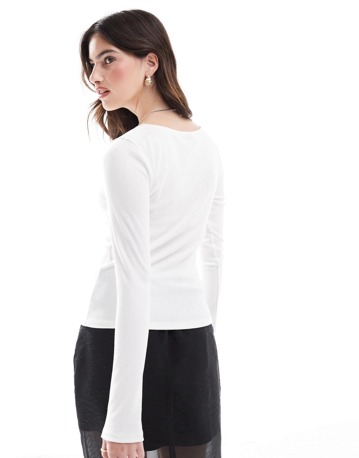 ONLY bow detail long sleeve top in white - ASOS Sample Sale