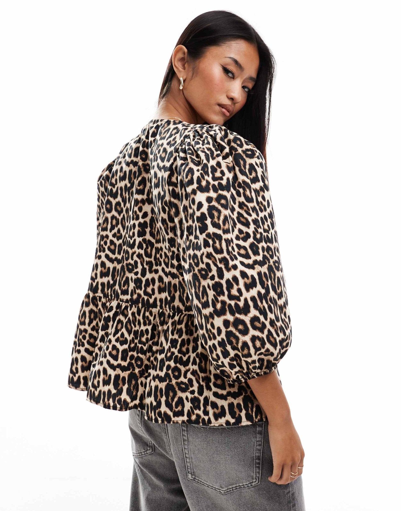 ONLY bow detail top in animal print - ASOS Sample Sale