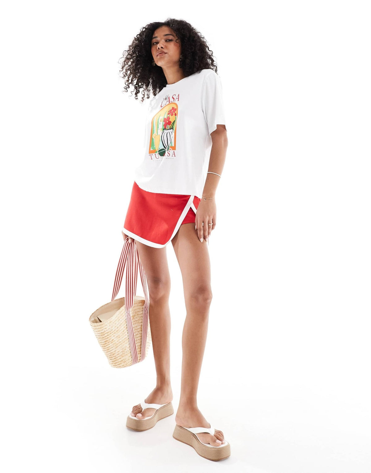 ONLY casa graphic boxy t-shirt in white - ASOS Sample Sale