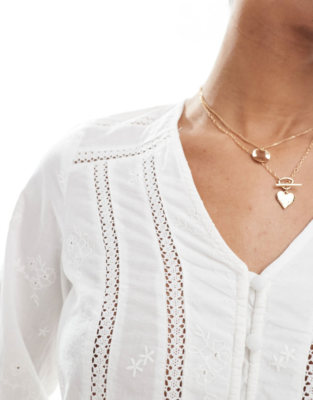ONLY crochet detail blouse in white - ASOS Sample Sale