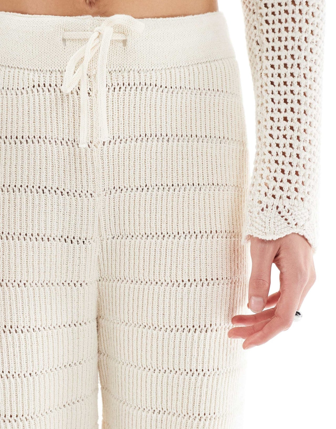 ONLY crochet wide leg trouser co - ord in cream - ASOS Sample Sale