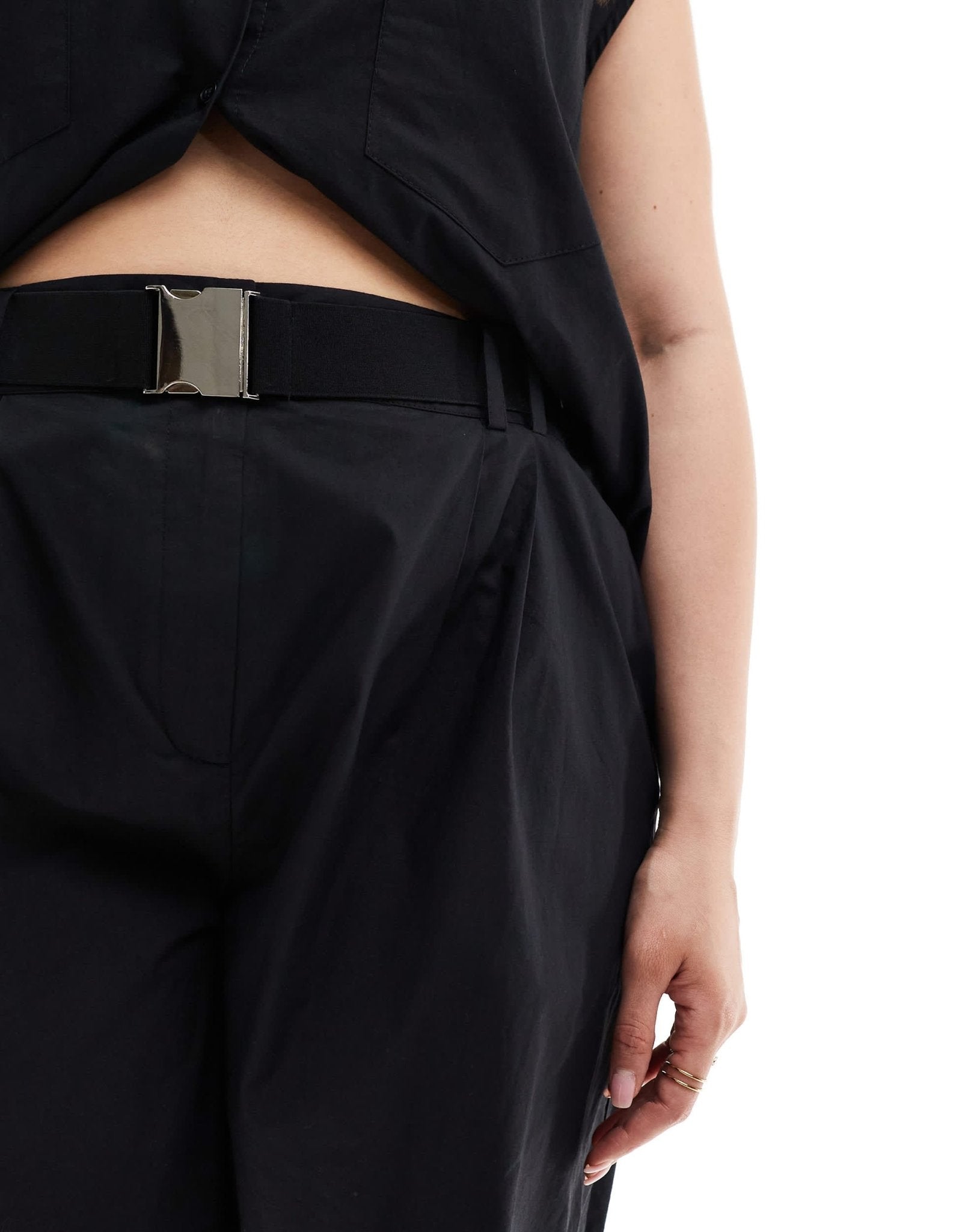 ONLY Curve belted high waist short co - ord in black - ASOS Sample Sale
