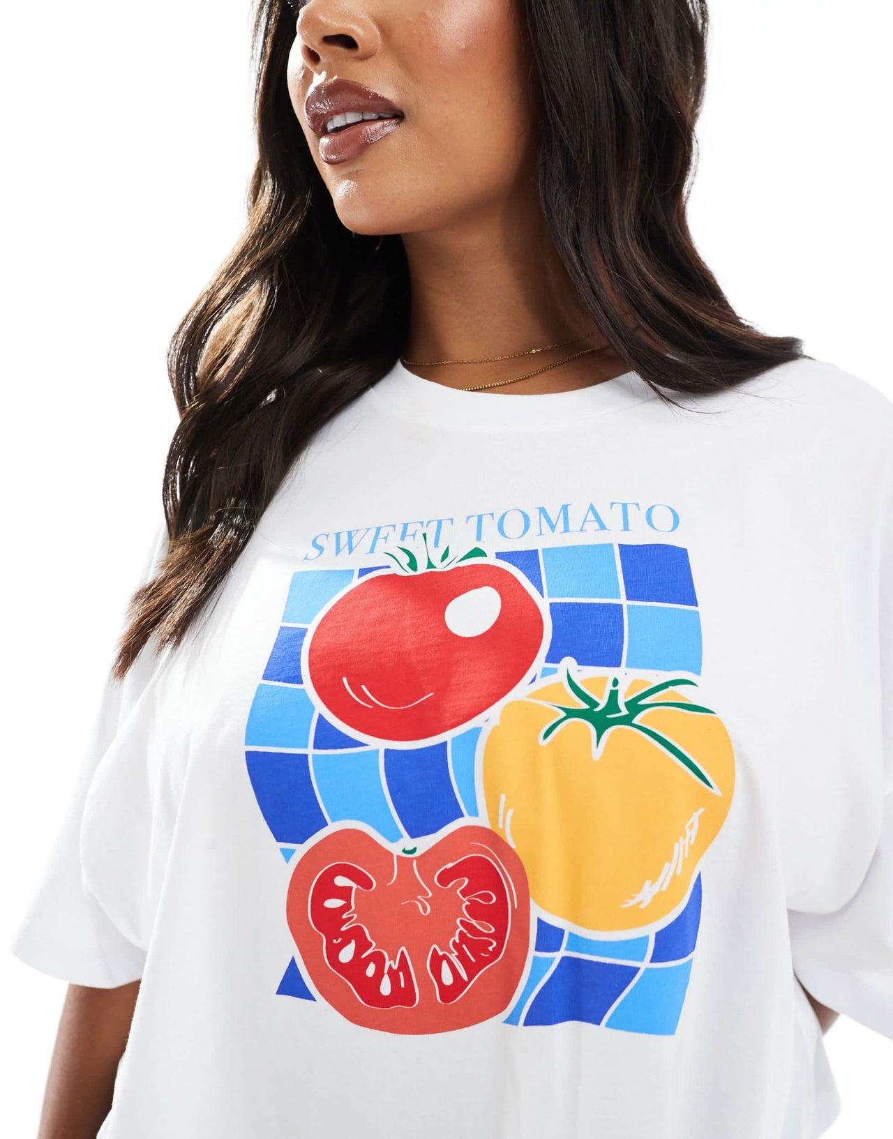 ONLY Curve tomato crop t-shirt in white - ASOS Sample Sale