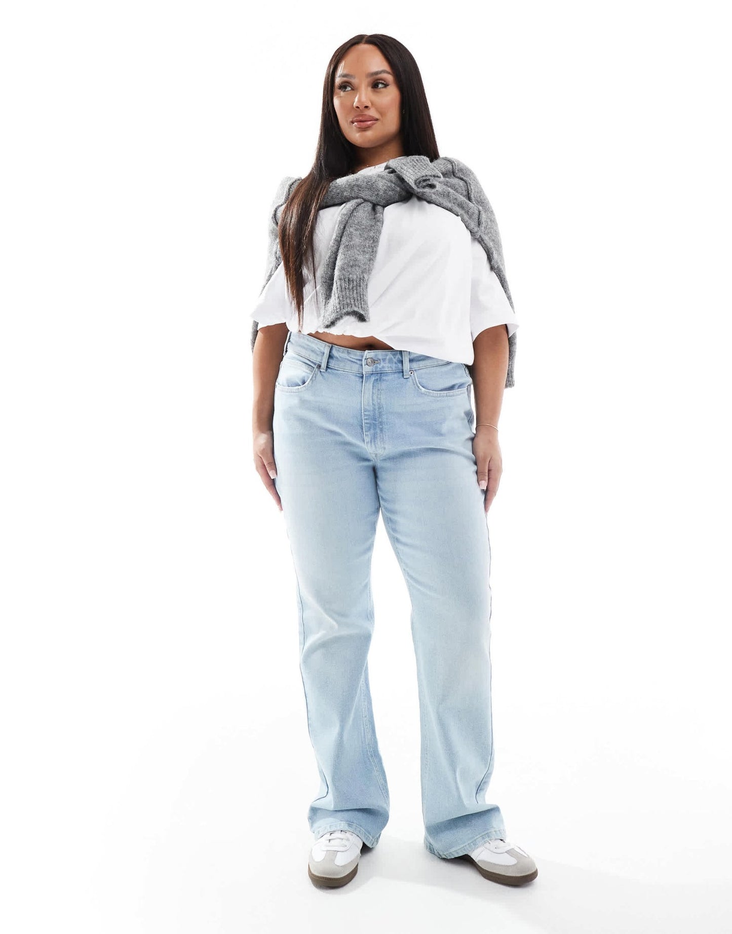 ONLY Curve wide leg jeans in light blue - ASOS Sample Sale