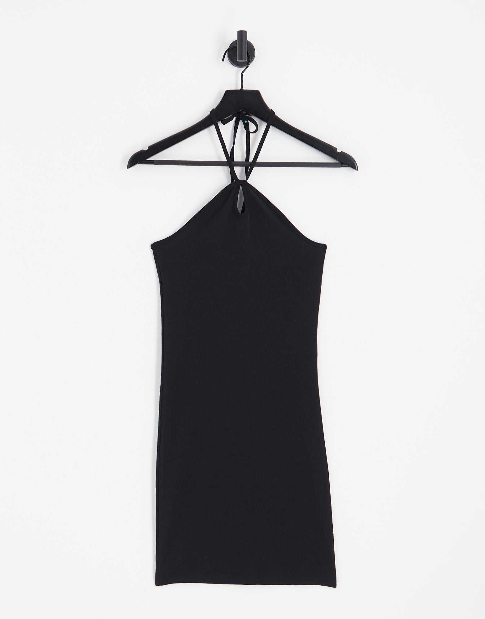 Only exclusive halter neck keyhole mini dress in black - ASOS Sample Sale