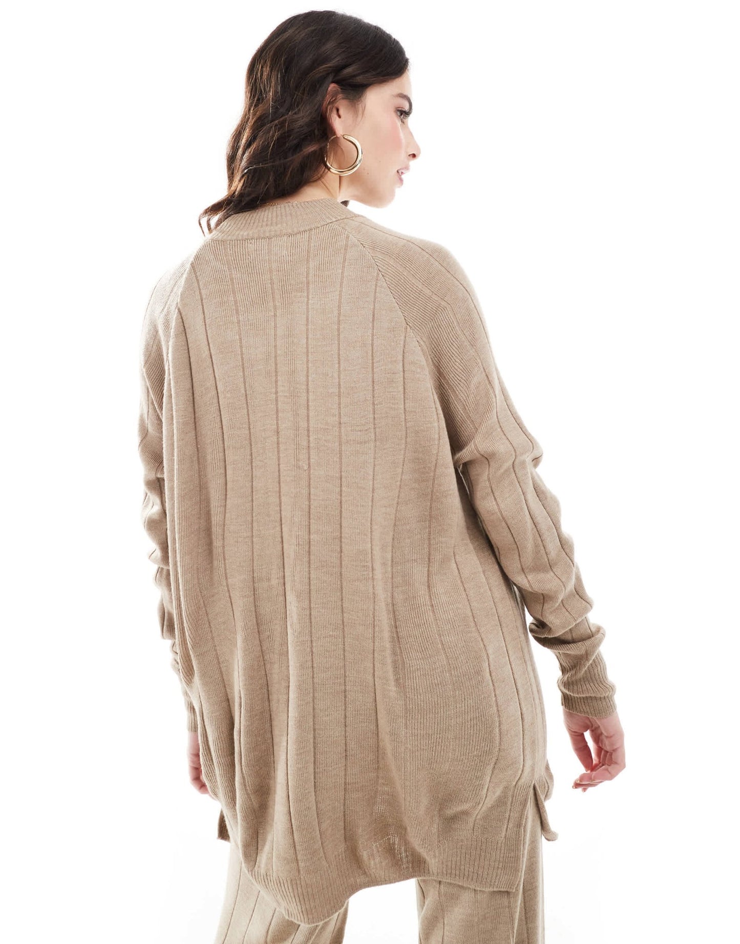 ONLY high neck knitted lightweight knitted jumper co - ord in sand - ASOS Sample Sale