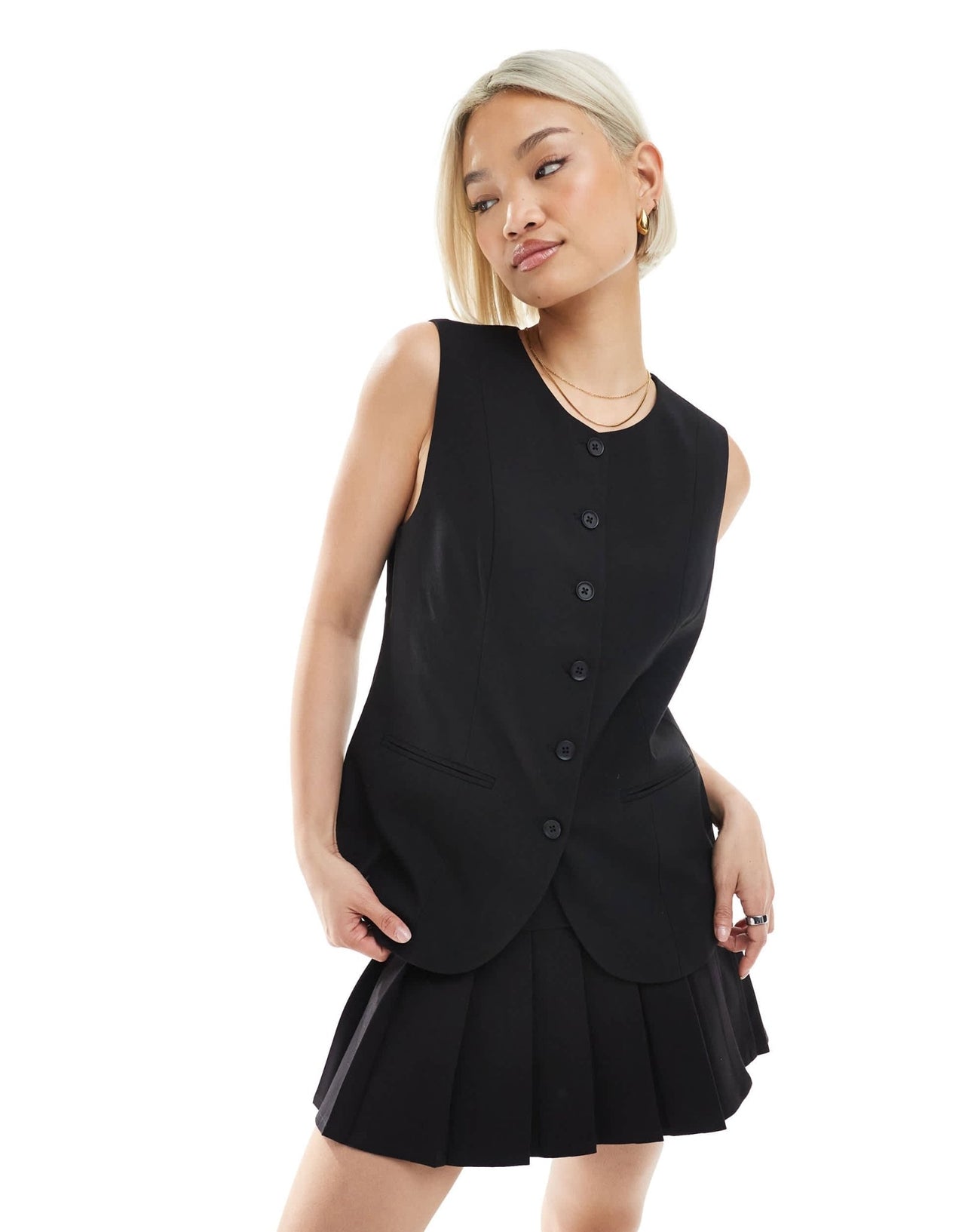 ONLY high neck waistcoat in black - ASOS Sample Sale