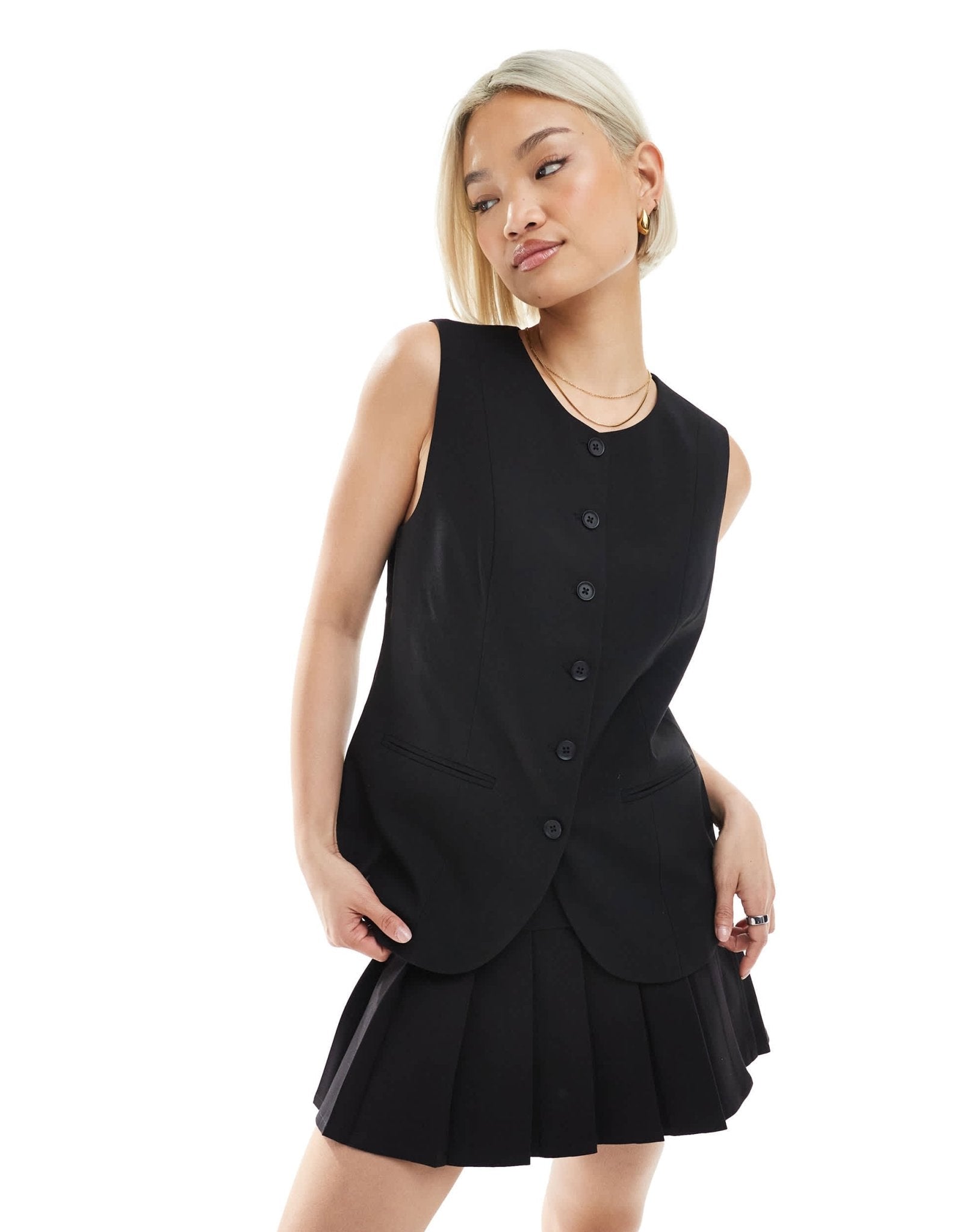 ONLY high neck waistcoat in black - ASOS Sample Sale