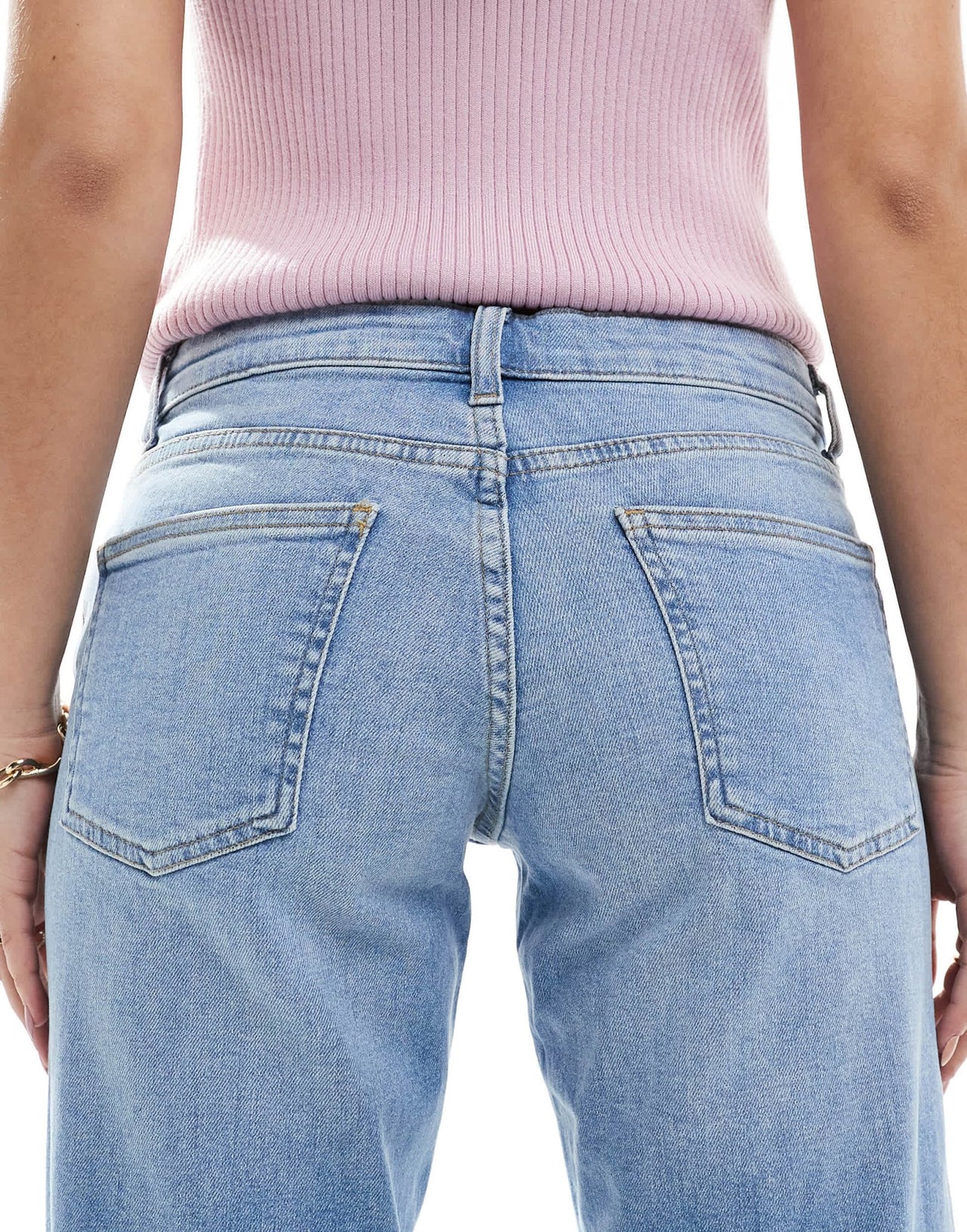ONLY Jane mid waist straight leg jeans in light blue - ASOS Sample Sale