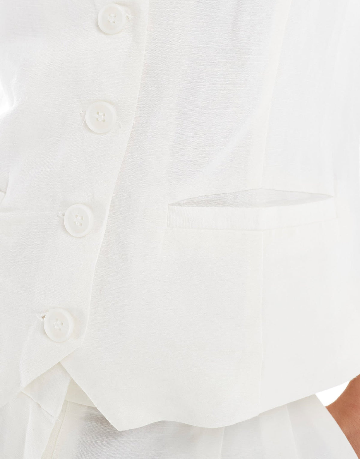 ONLY linen mix waistcoat co-ord in white - ASOS Sample Sale