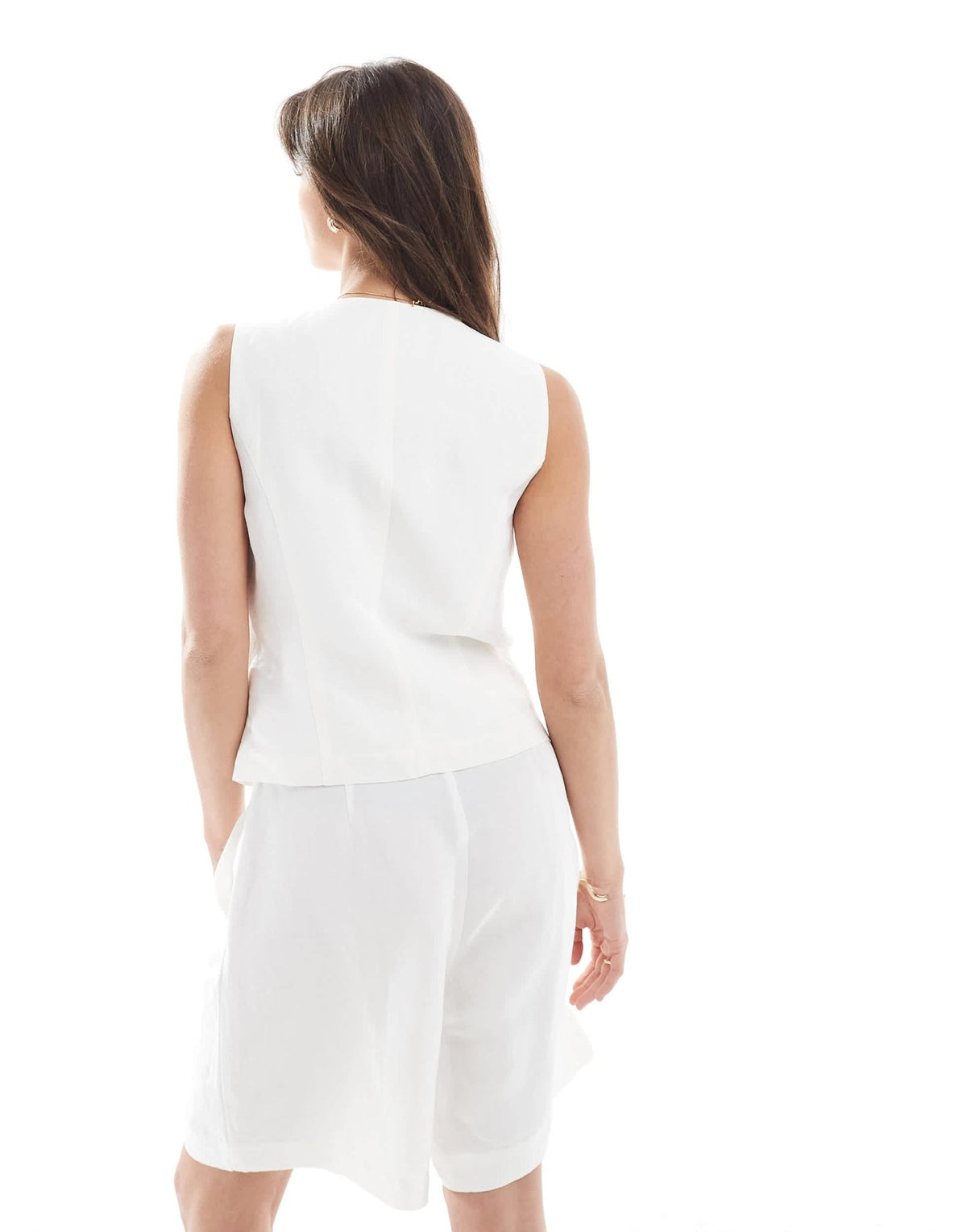 ONLY linen mix waistcoat co-ord in white - ASOS Sample Sale