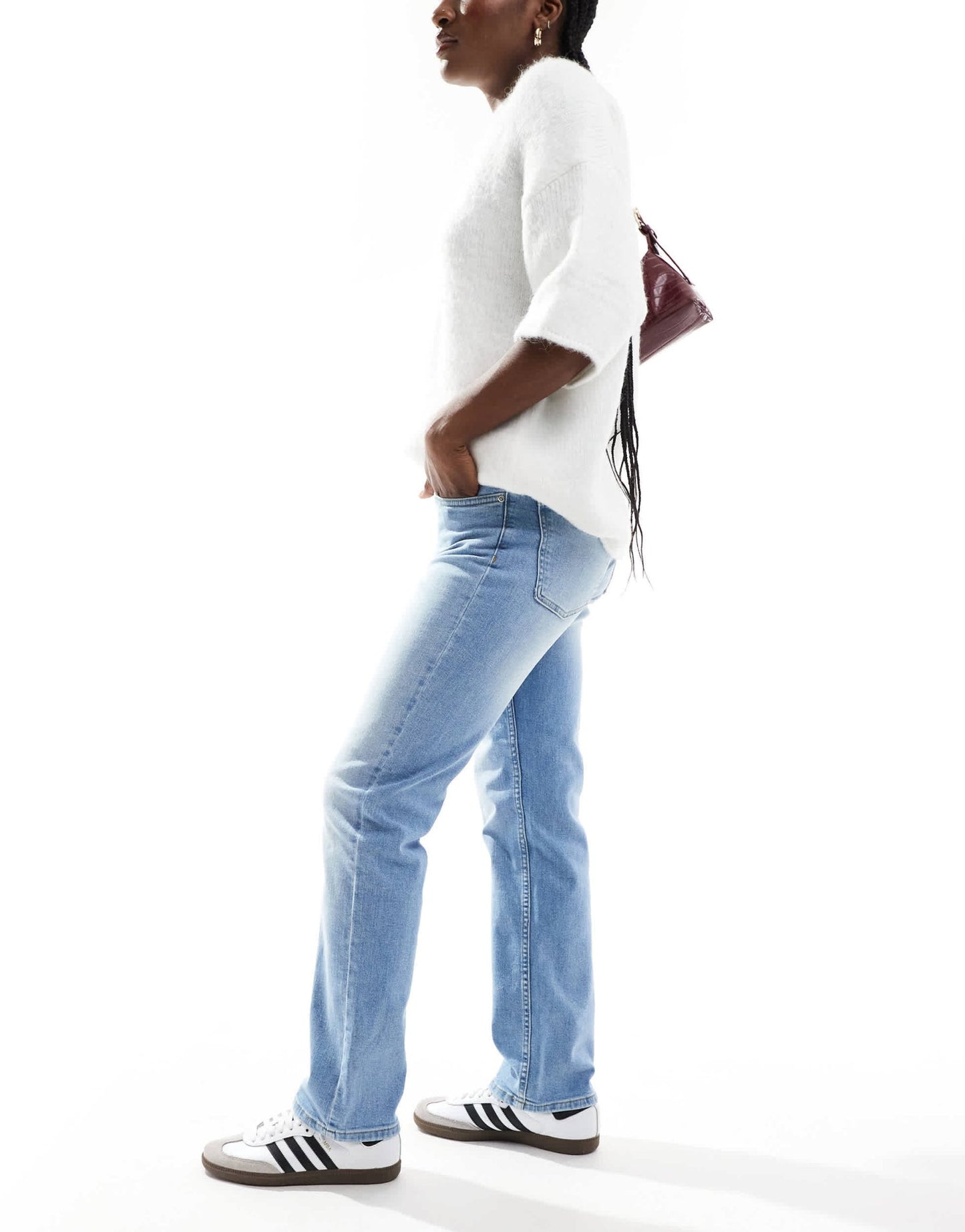 ONLY Lopez low rise straight fit jeans in light blue wash - ASOS Sample Sale