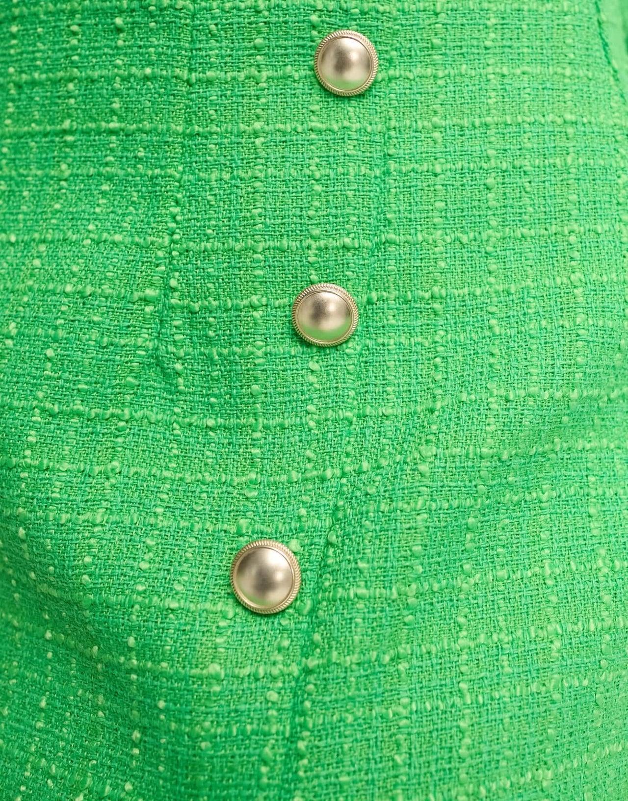 ONLY Petite tweed button detail skirt co - ord with side split in green - ASOS Sample Sale