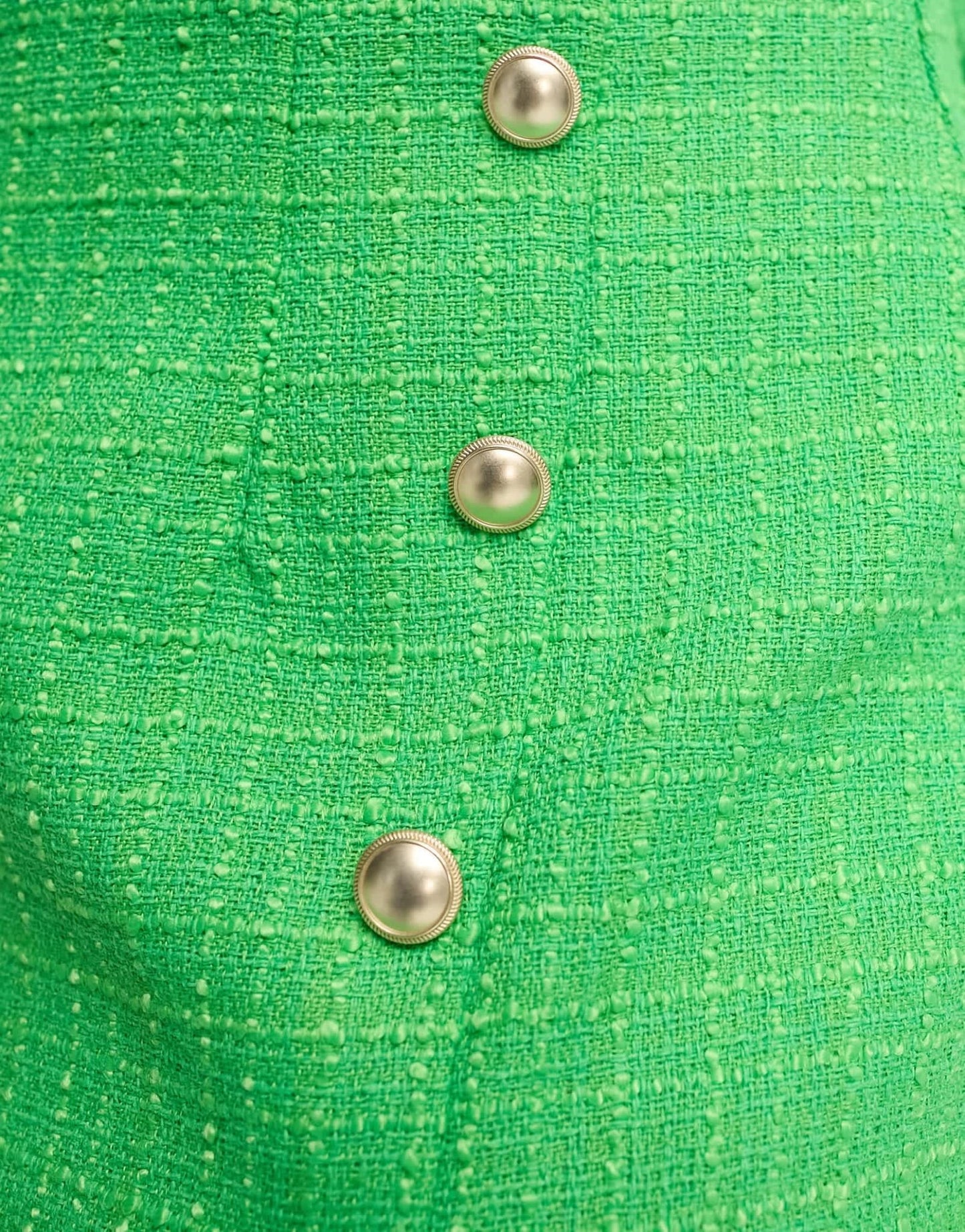 ONLY Petite tweed button detail skirt co - ord with side split in green - ASOS Sample Sale