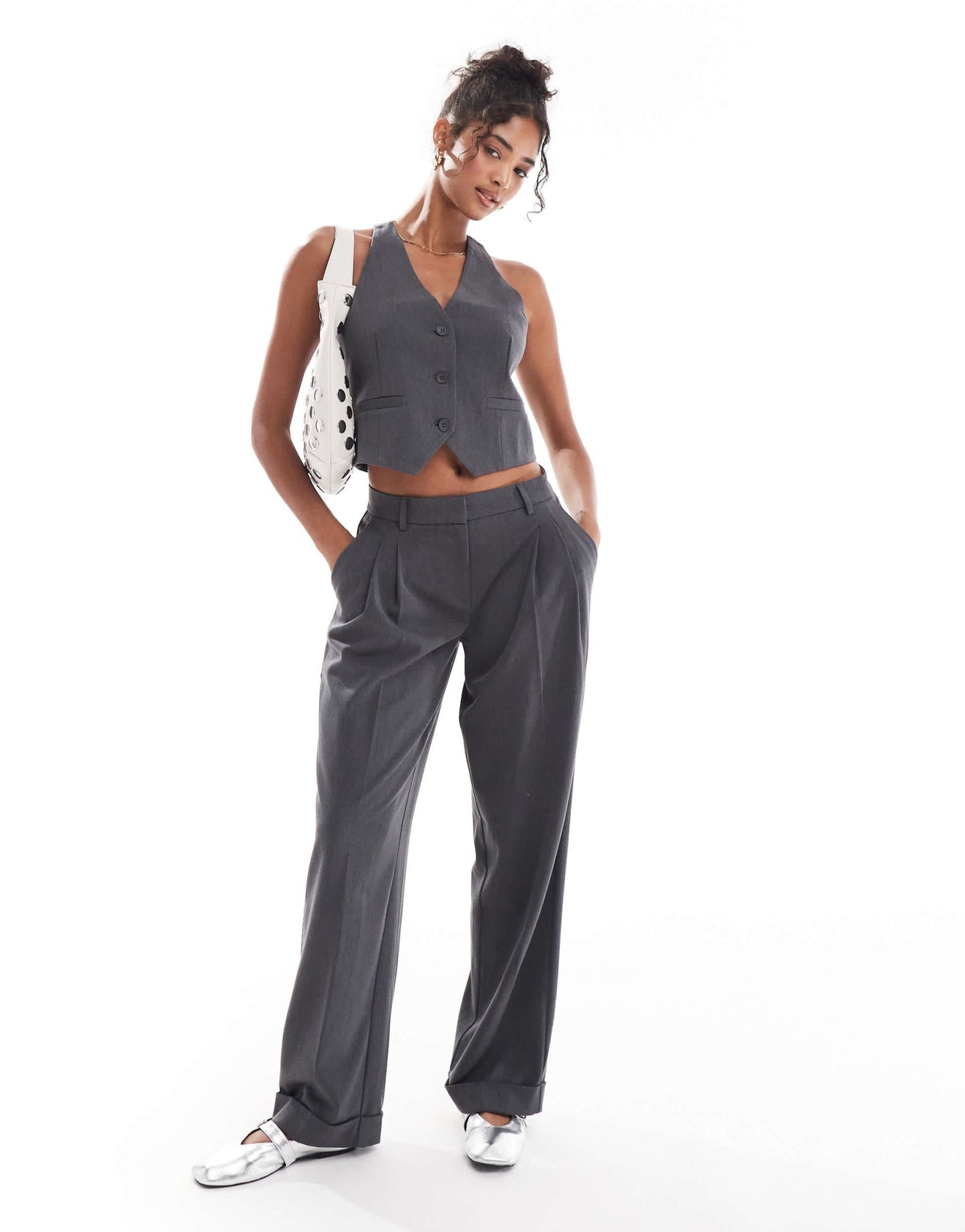 ONLY racer waistcoat co - ord in dark grey - ASOS Sample Sale