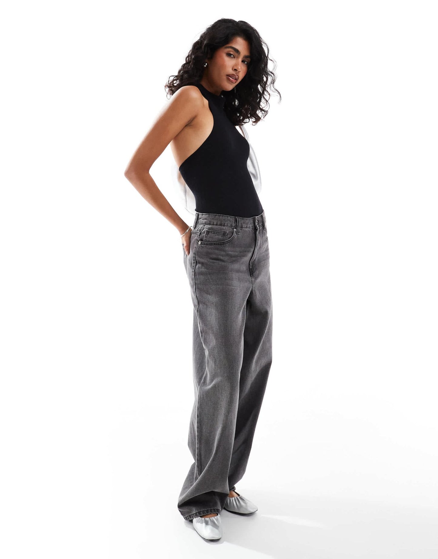 ONLY seamless ribbed halterneck body in black - ASOS Sample Sale