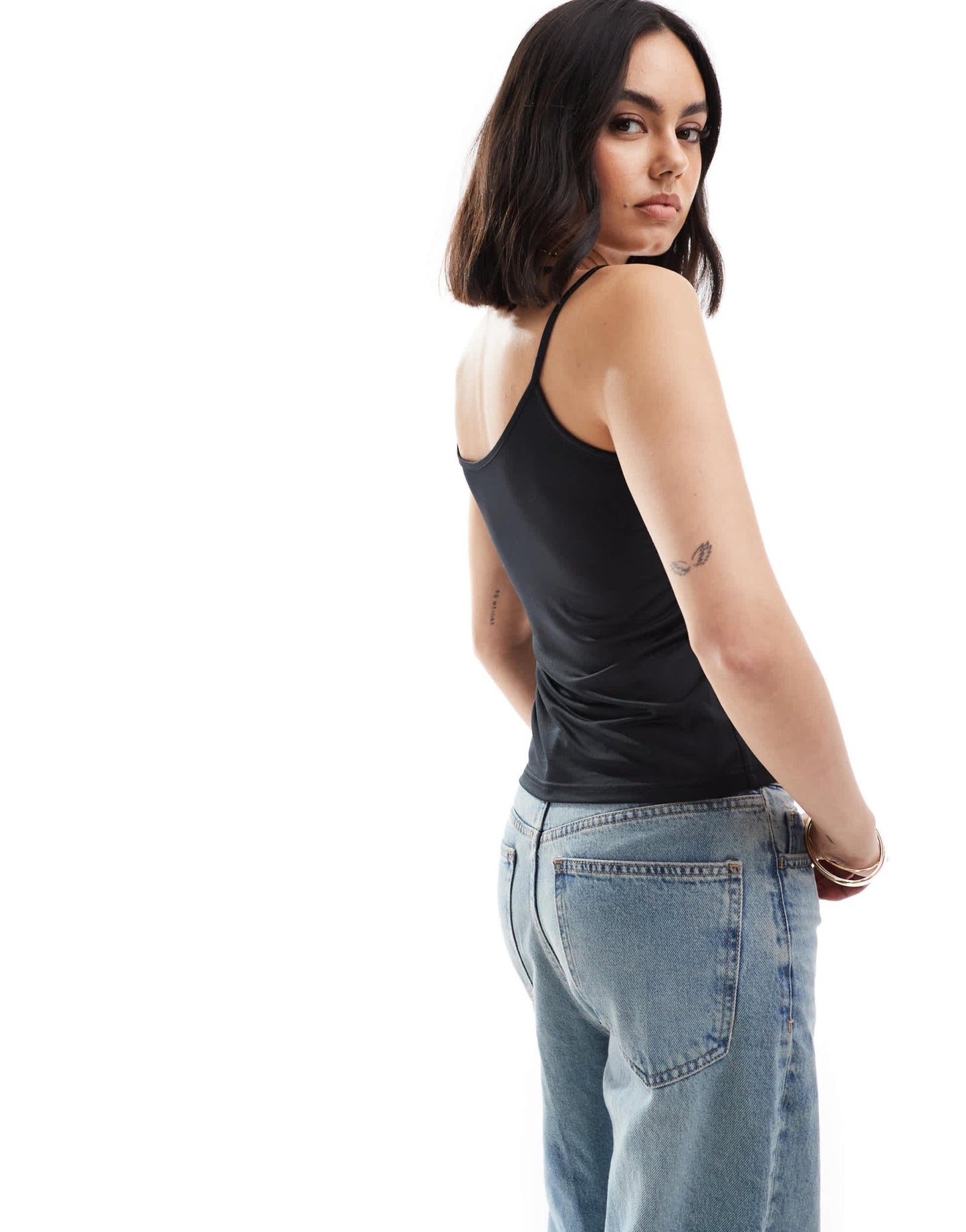 ONLY slinky tie detail cami top in black - ASOS Sample Sale