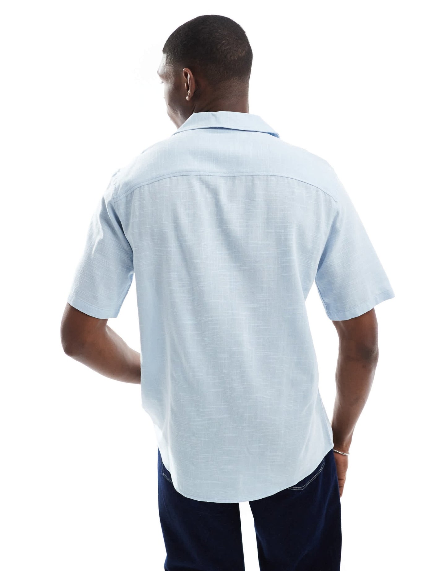 ONLY & SONS boxy fit revere collar shirt in light blue - ASOS Sample Sale