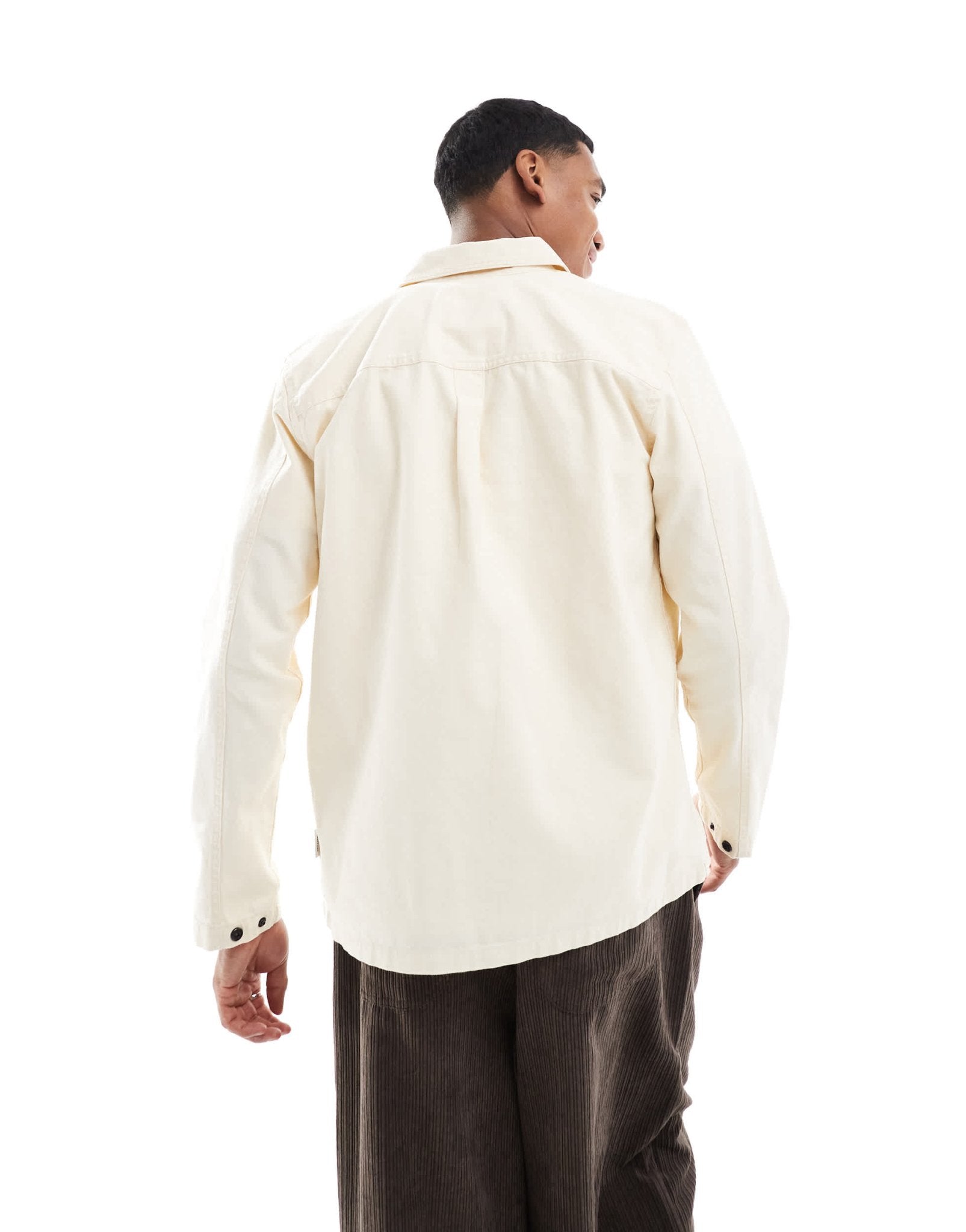 ONLY & SONS canvas utility overshirt in ecru - ASOS Sample Sale