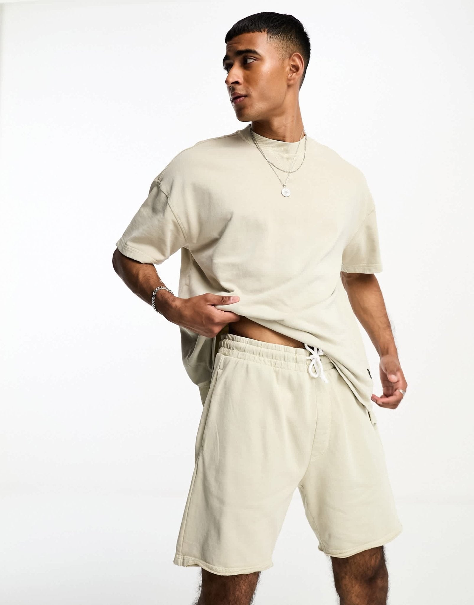 ONLY & SONS co - ord jersey short in washed beige - ASOS Sample Sale