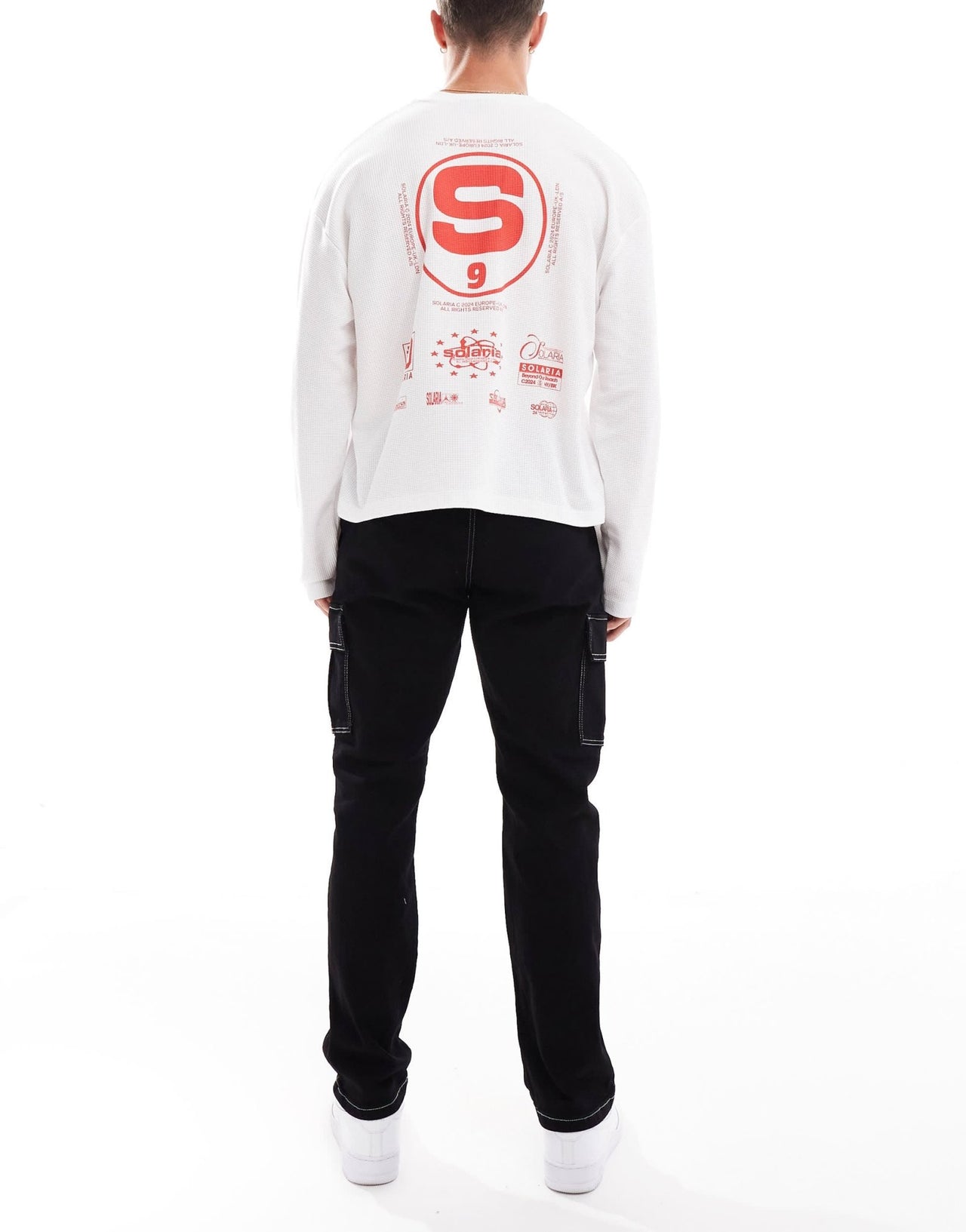 ONLY & SONS Edge straight fit utility pocket jeans with contrast stitch in black - ASOS Sample Sale