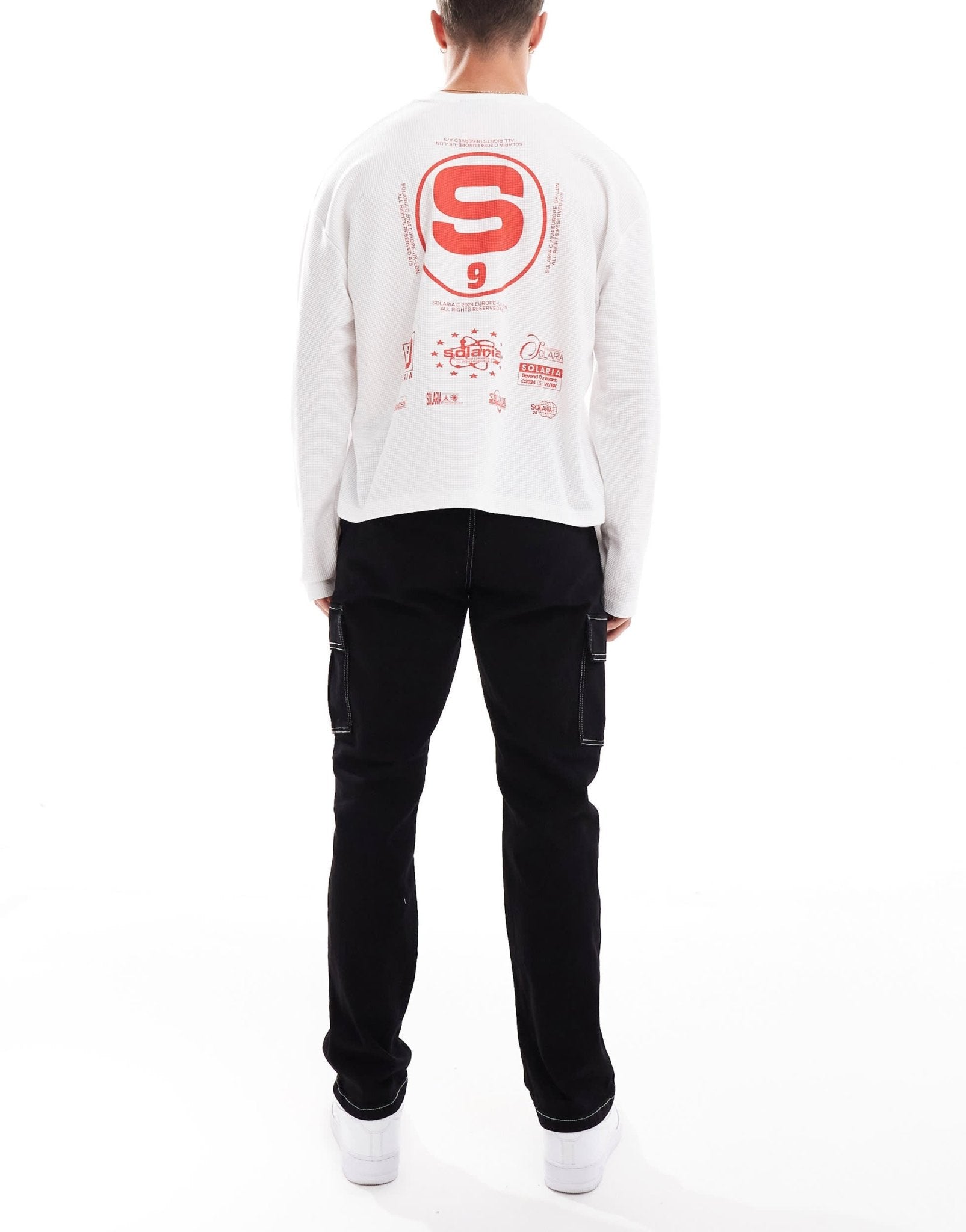 ONLY & SONS Edge straight fit utility pocket jeans with contrast stitch in black - ASOS Sample Sale