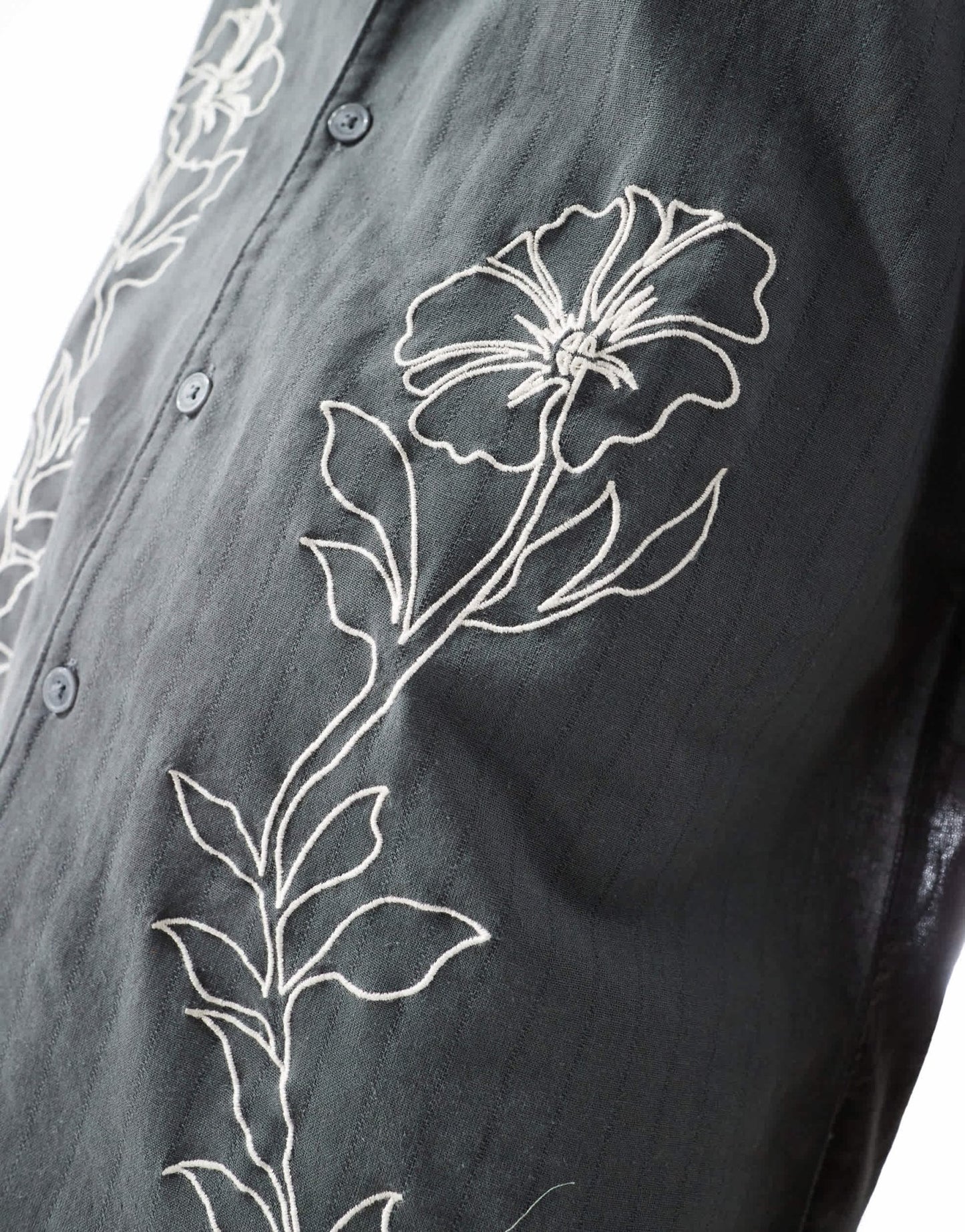 ONLY & SONS embroidery detail resort shirt in grey - ASOS Sample Sale
