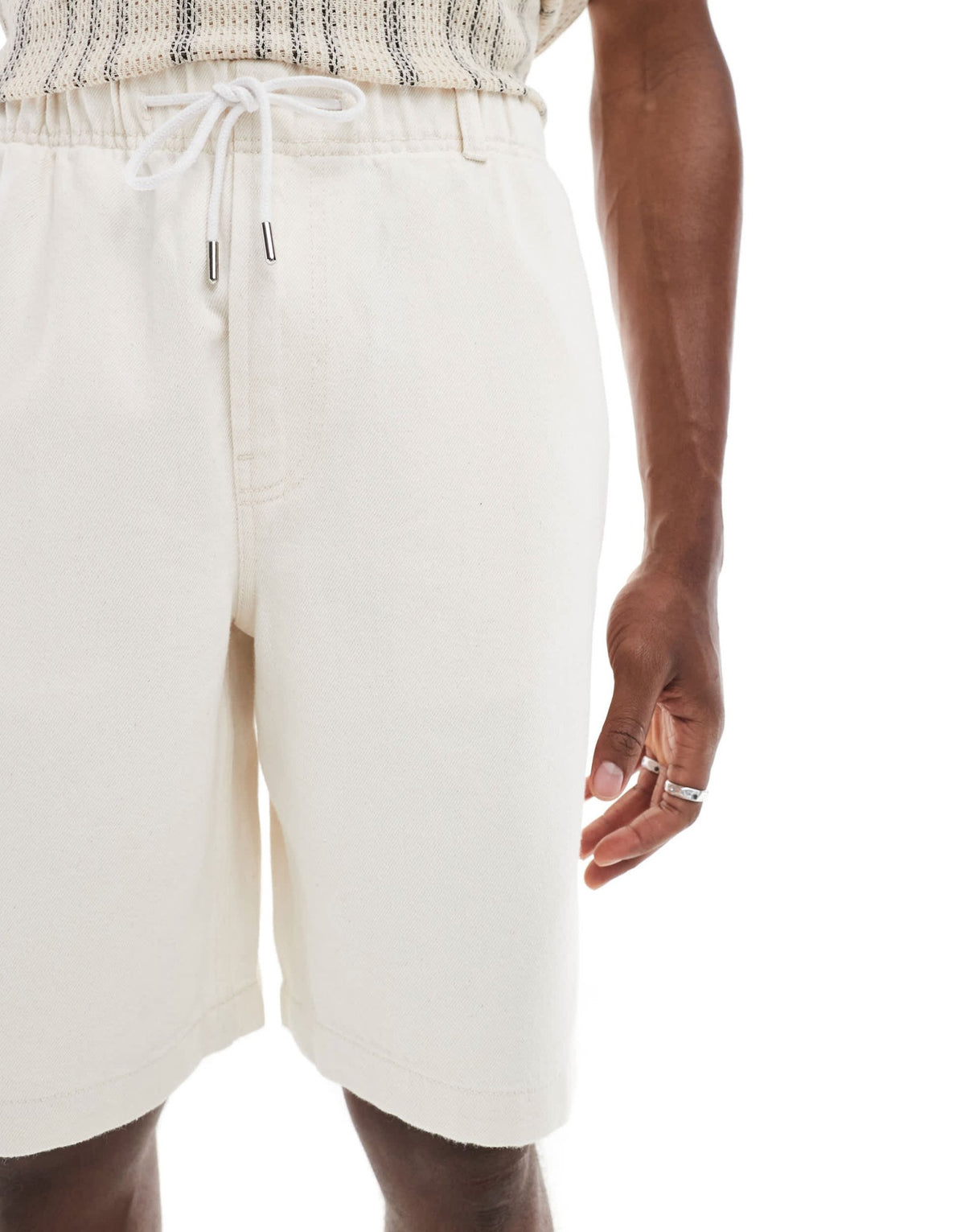 ONLY & SONS Fade loose fit denim short in ecru - ASOS Sample Sale