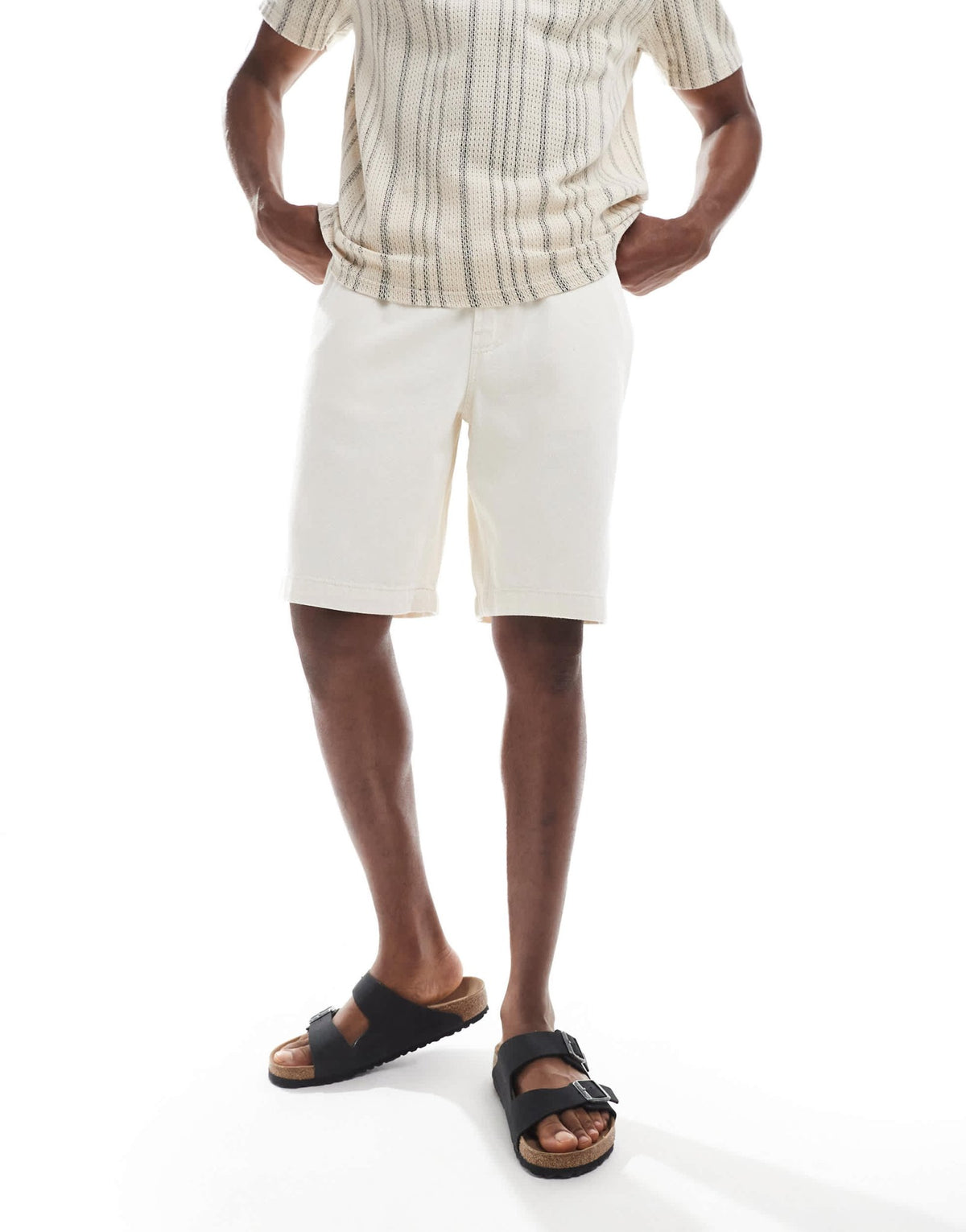ONLY & SONS Fade loose fit denim short in ecru - ASOS Sample Sale