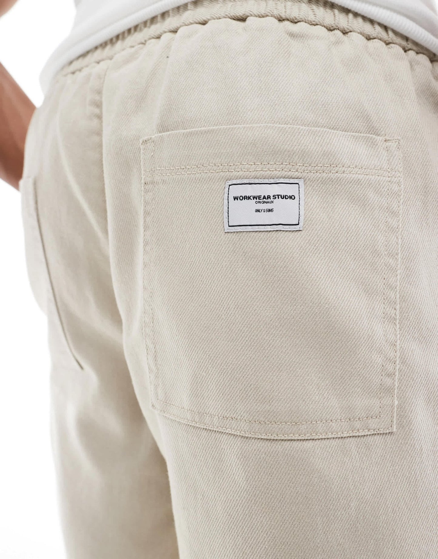 ONLY & SONS linen mix worker short in beige - ASOS Sample Sale