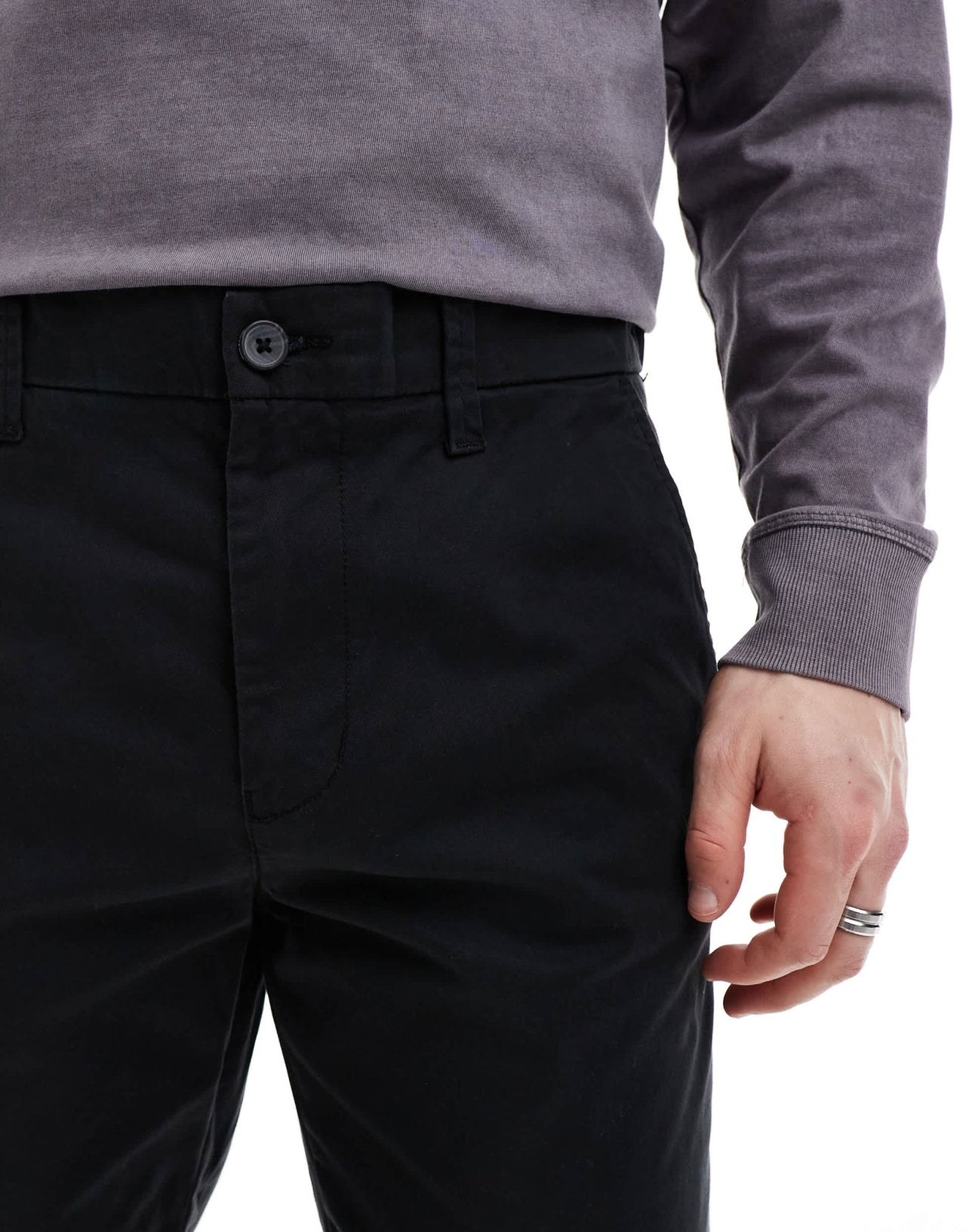 ONLY & SONS loose fit chino in black - ASOS Sample Sale