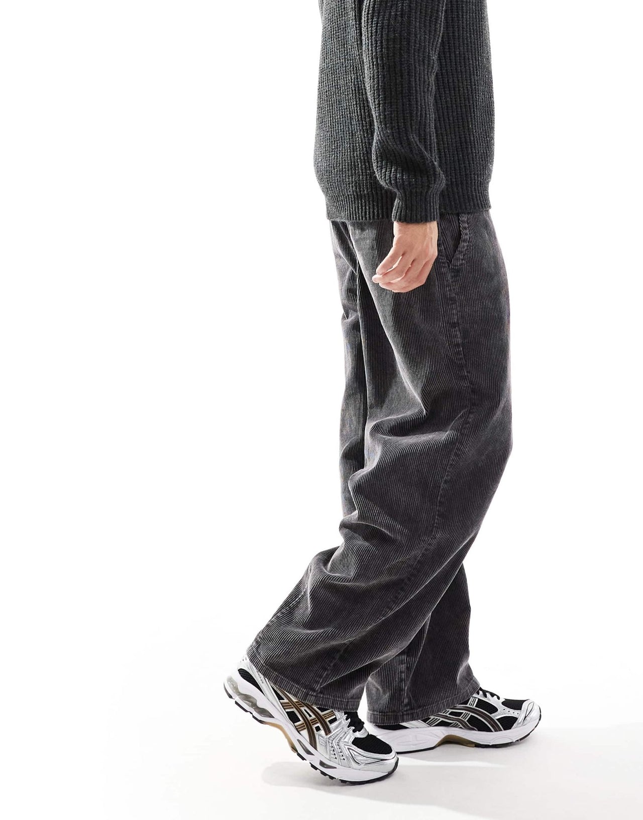 ONLY & SONS loose fit cord trouser in washed grey - ASOS Sample Sale