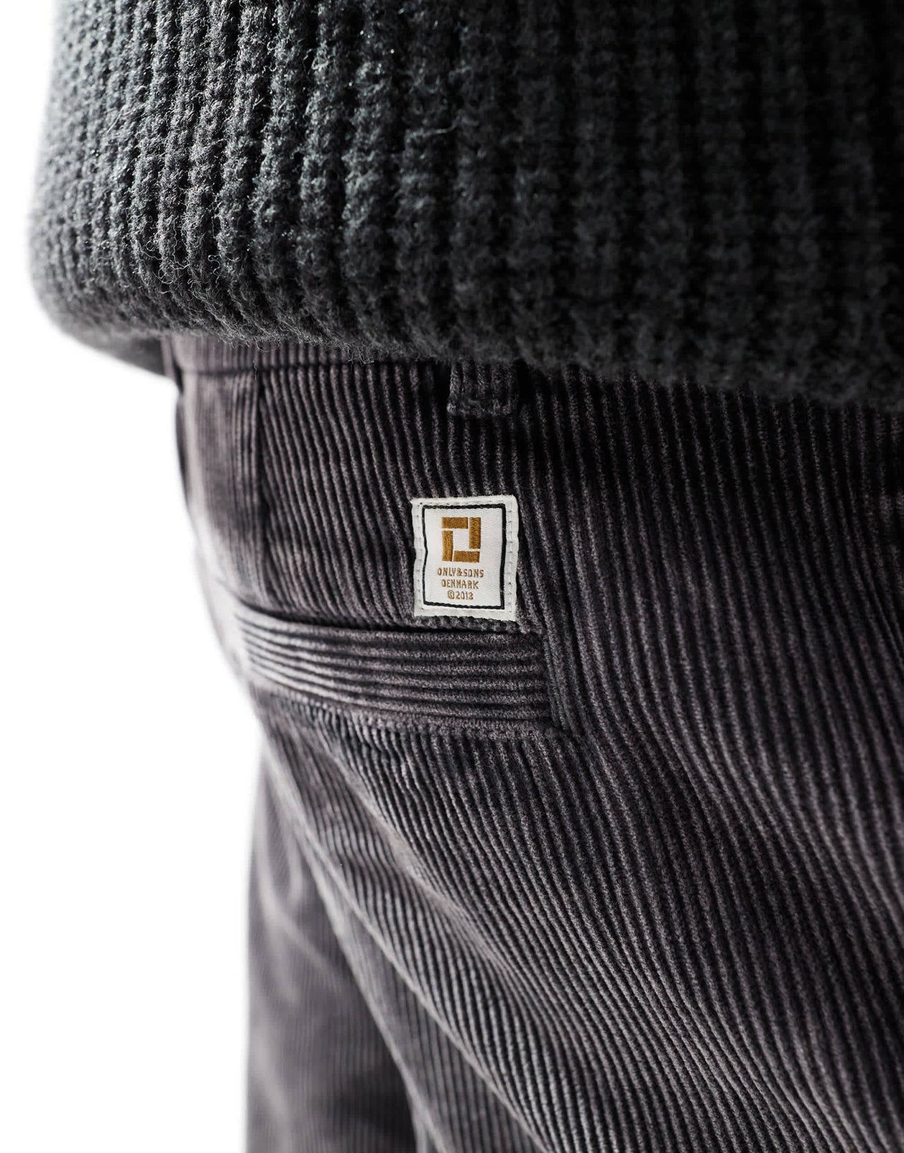 ONLY & SONS loose fit cord trouser in washed grey - ASOS Sample Sale