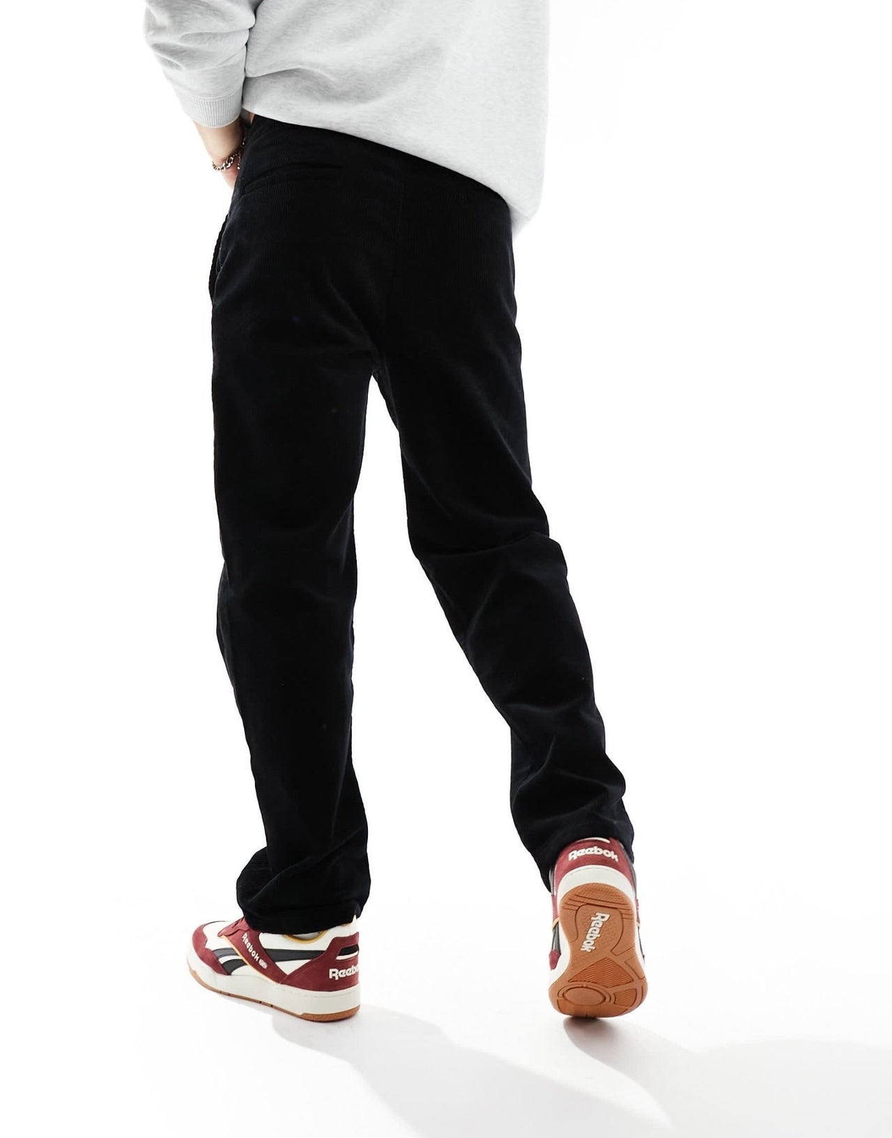 ONLY & SONS loose fit cord trouser with elasticated waist in black - ASOS Sample Sale