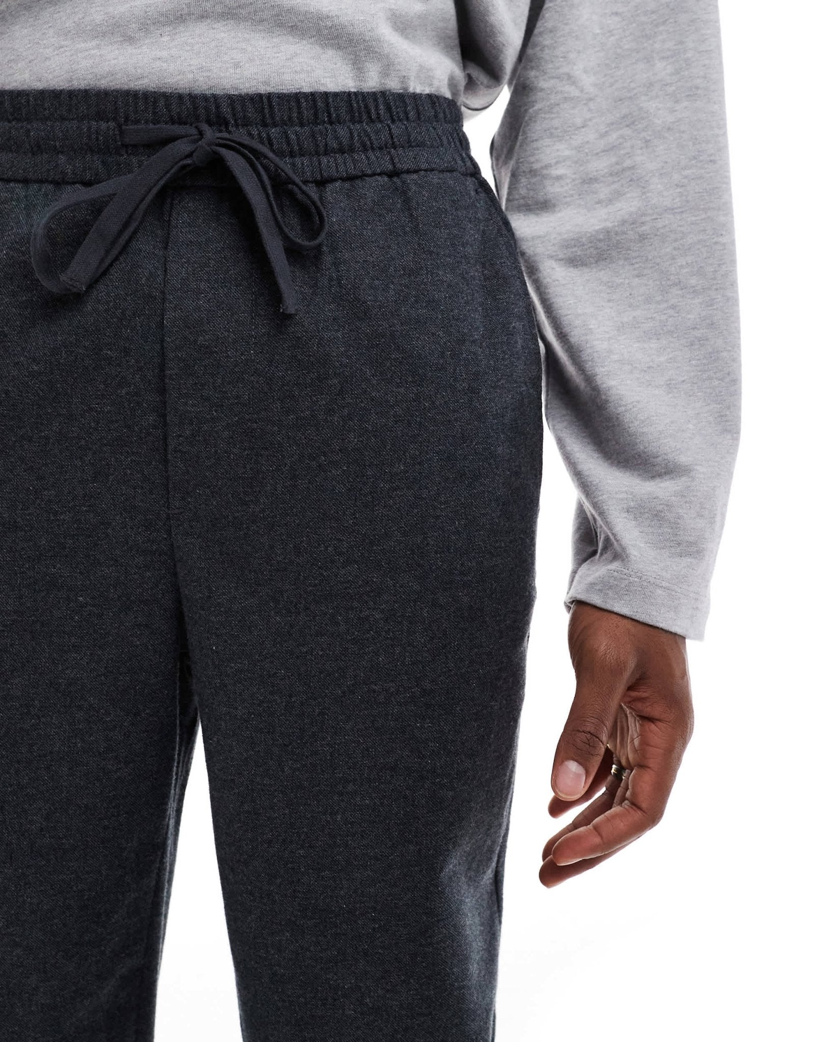 ONLY & SONS loose fit flannel trouser co - ord in charcoal - ASOS Sample Sale