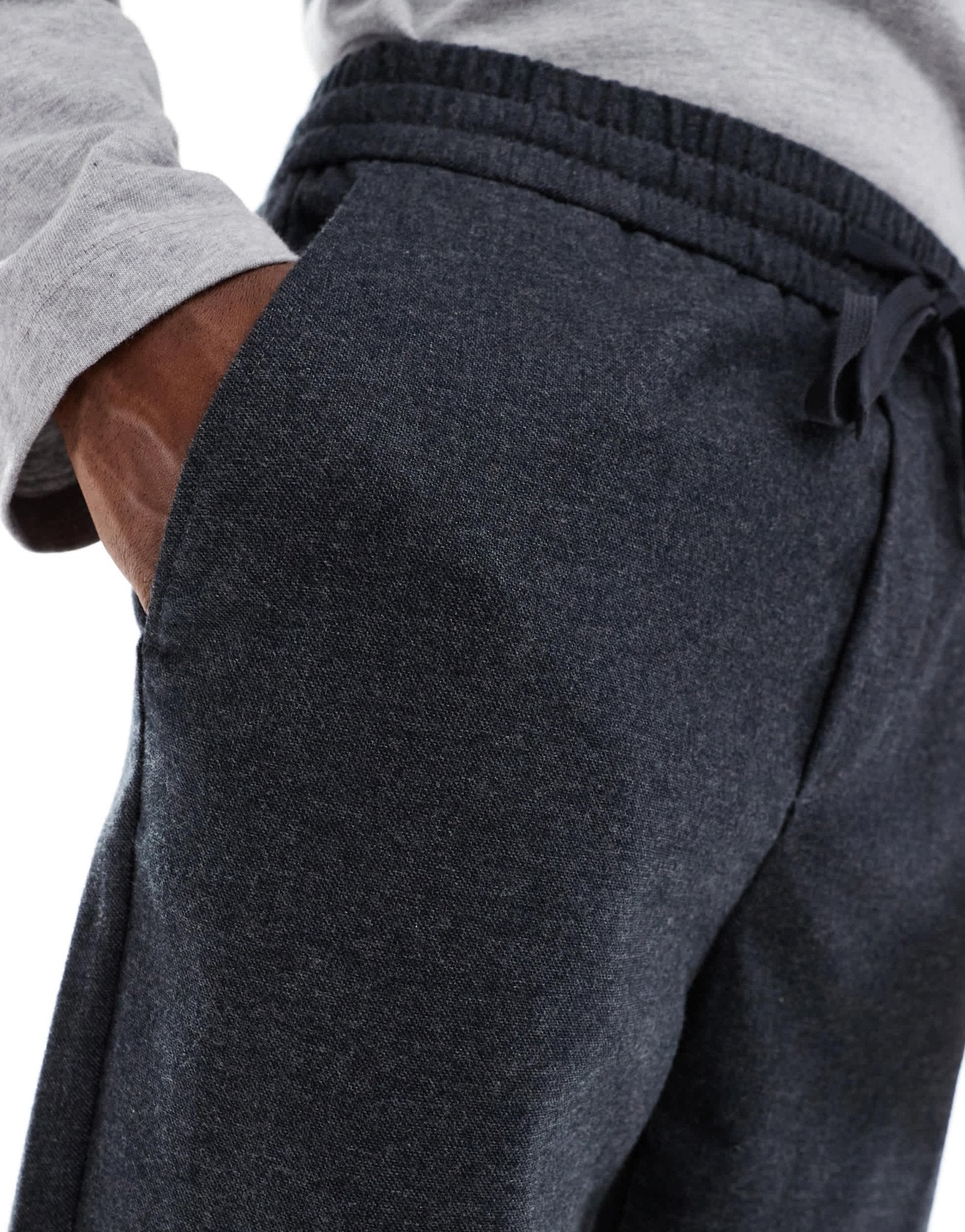 ONLY & SONS loose fit flannel trouser co - ord in charcoal - ASOS Sample Sale