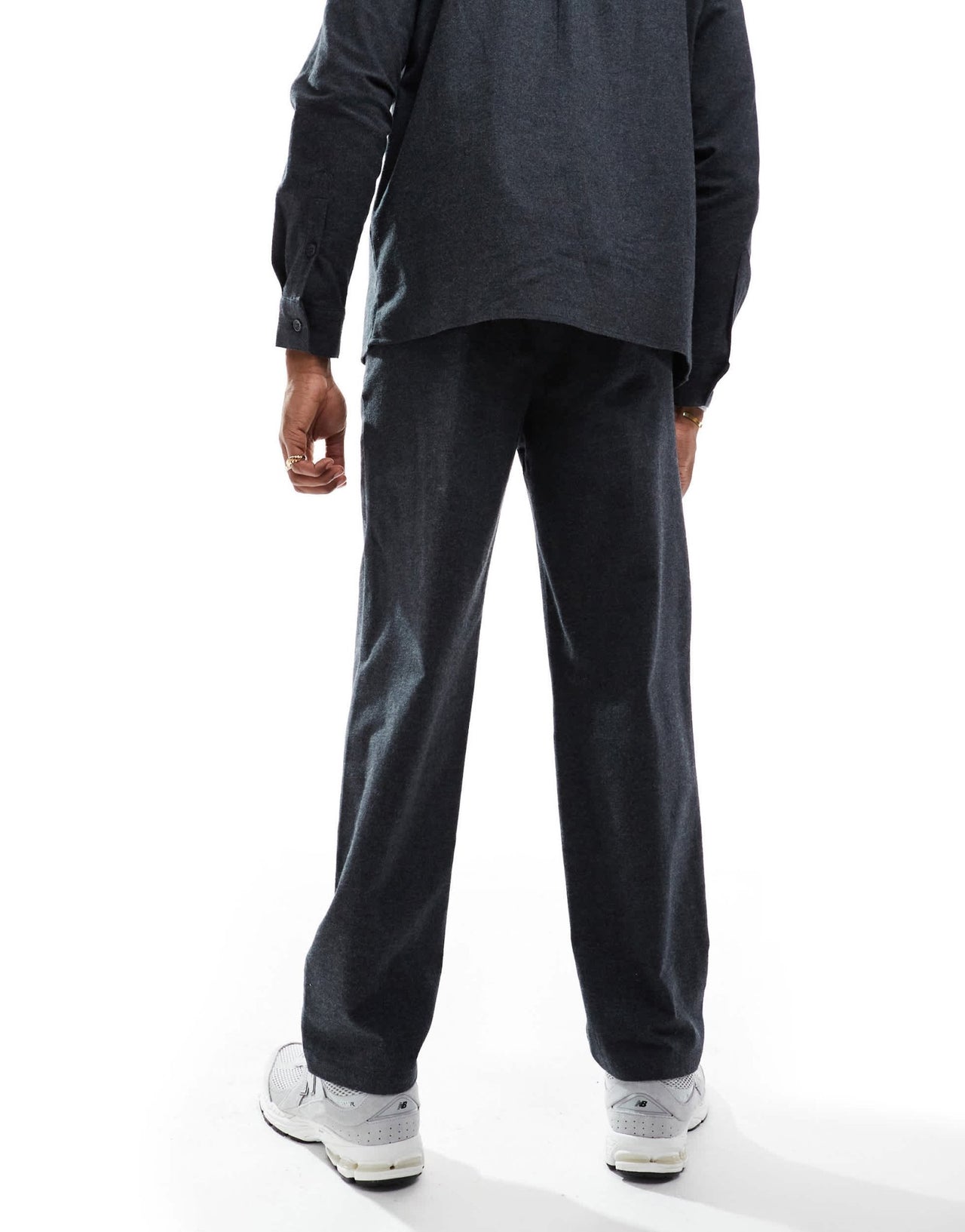 ONLY & SONS loose fit flannel trouser co - ord in charcoal - ASOS Sample Sale