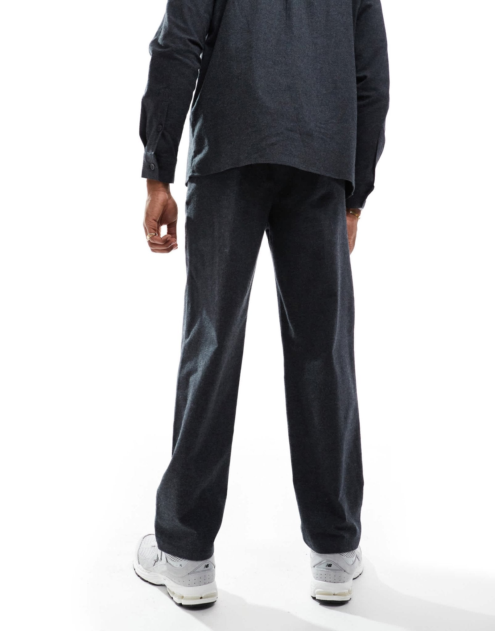 ONLY & SONS loose fit flannel trouser co - ord in charcoal - ASOS Sample Sale