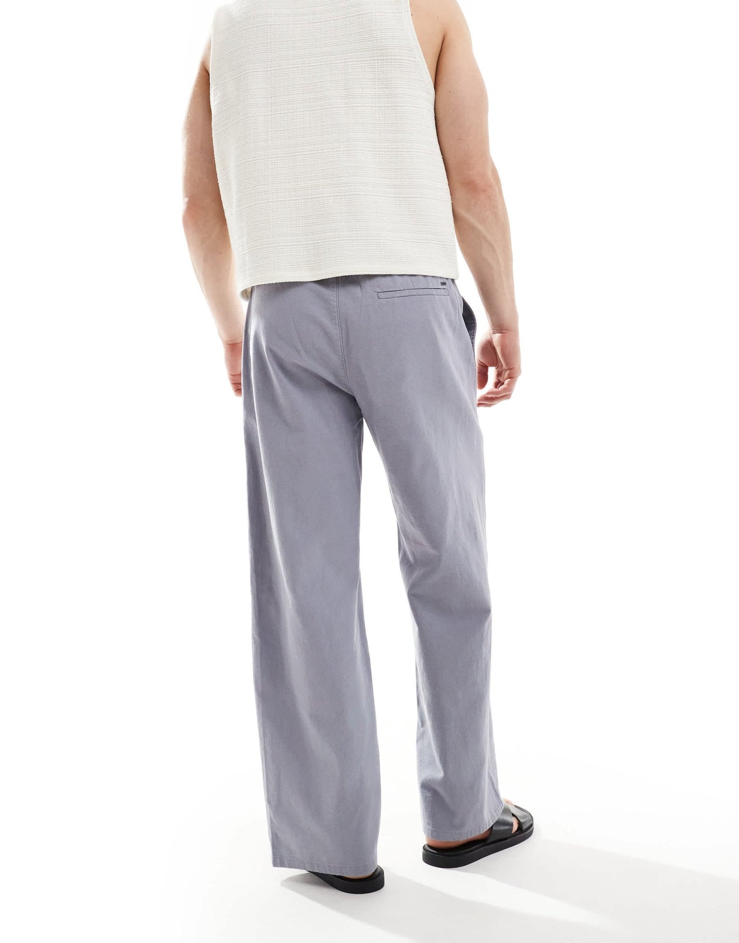 ONLY & SONS loose fit linen mix trouser in washed grey - ASOS Sample Sale
