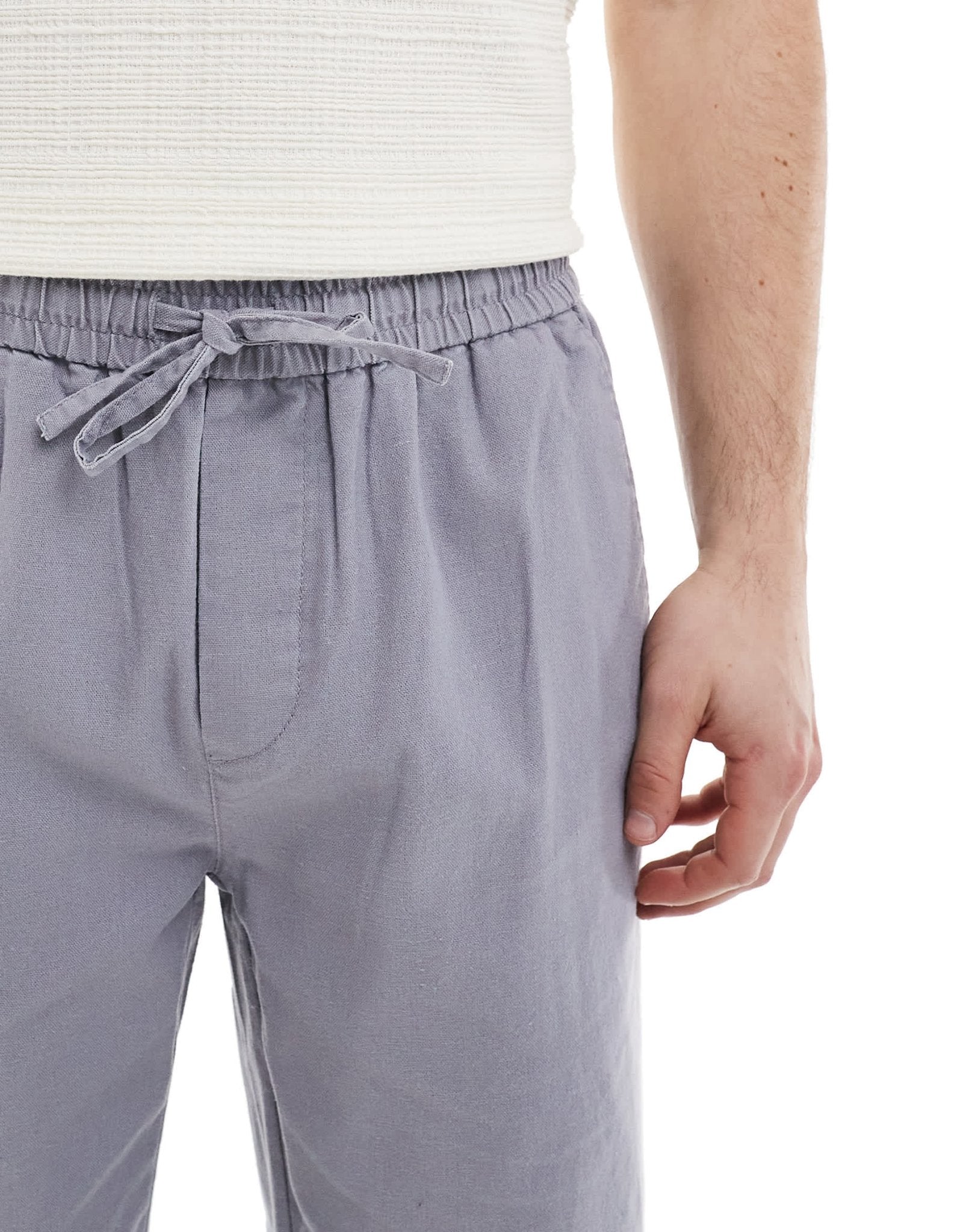 ONLY & SONS loose fit linen mix trouser in washed grey - ASOS Sample Sale