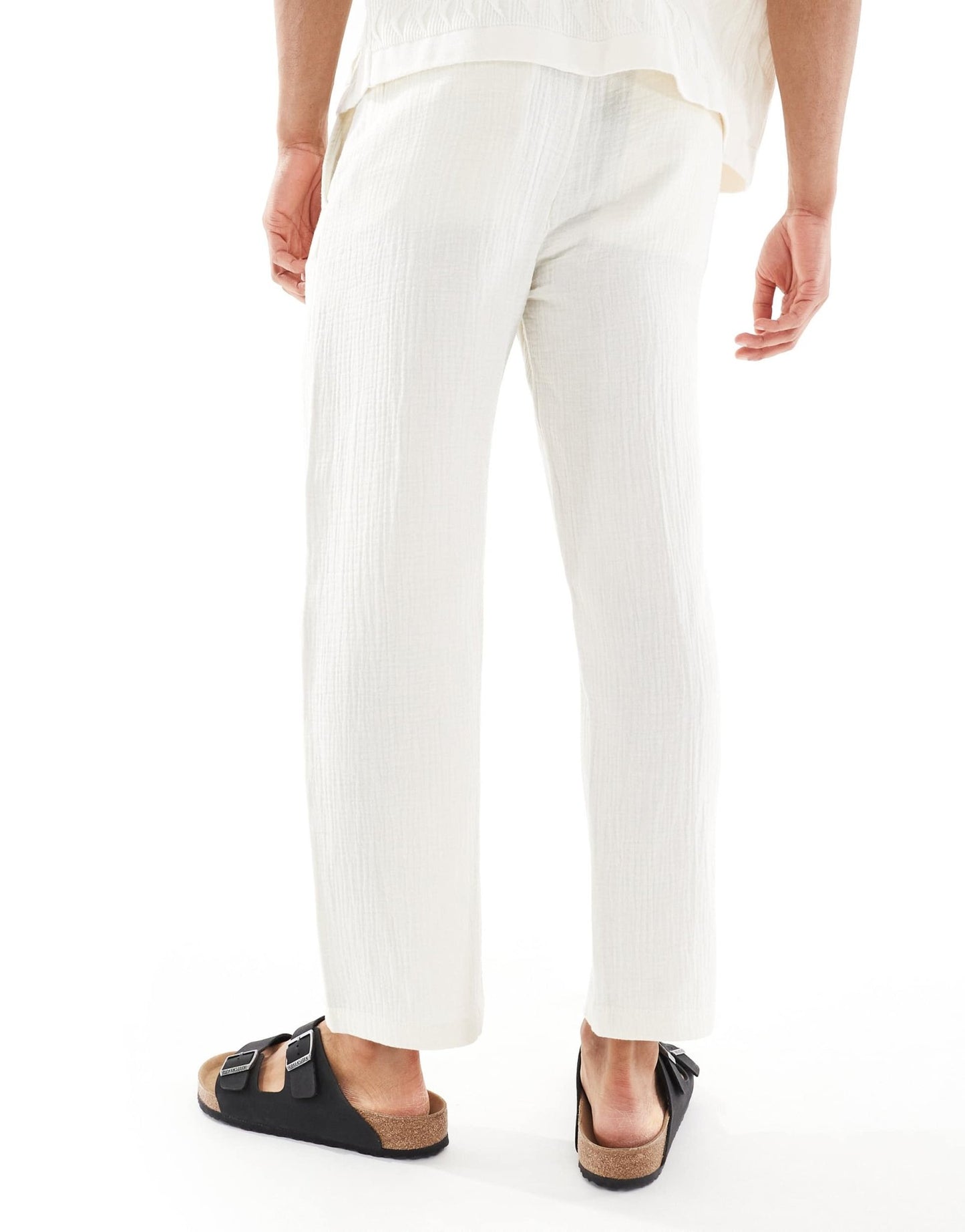 ONLY & SONS loose fit texture trouser co - ord in cream - ASOS Sample Sale