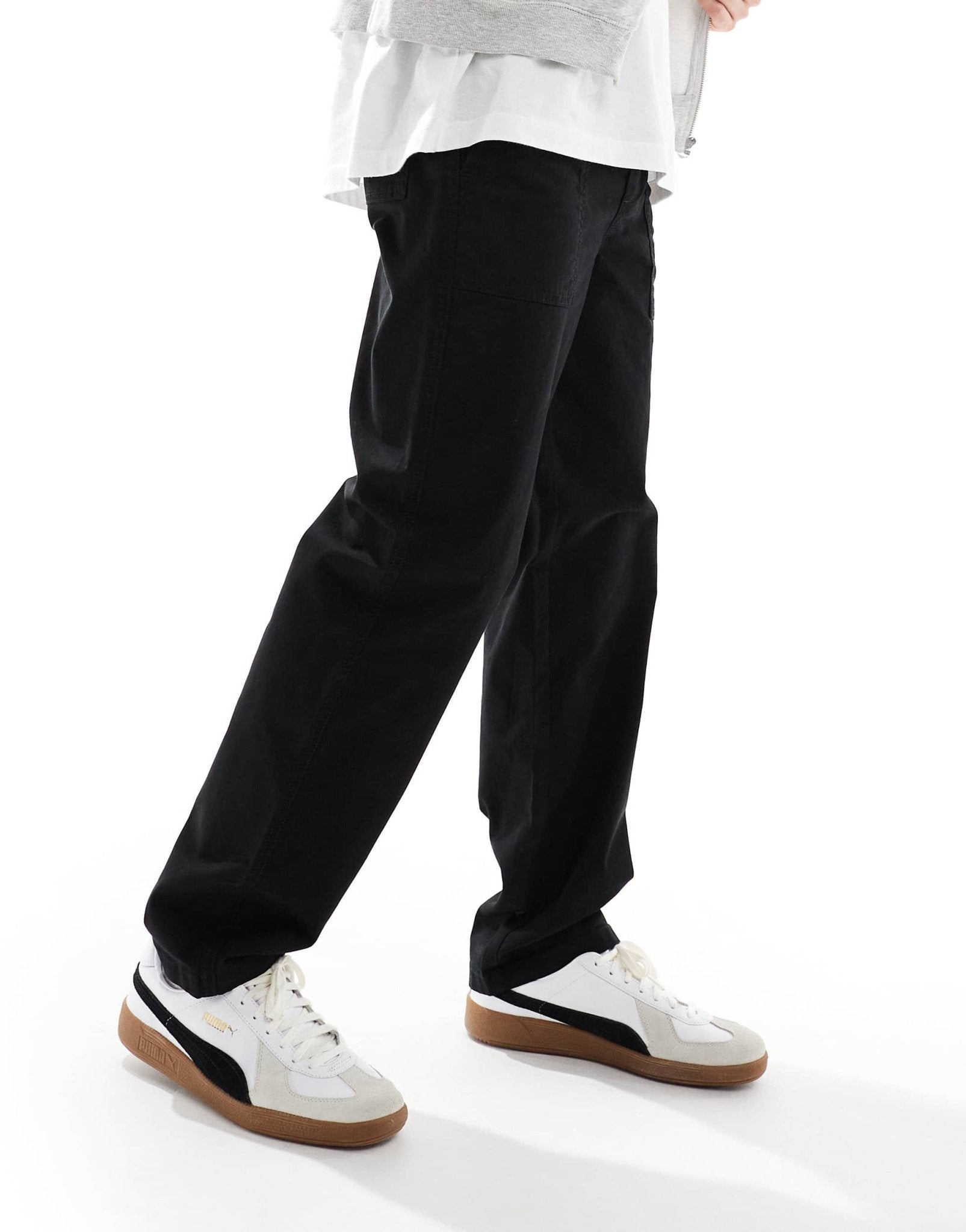 ONLY & SONS loose fit worker trouser in black - ASOS Sample Sale