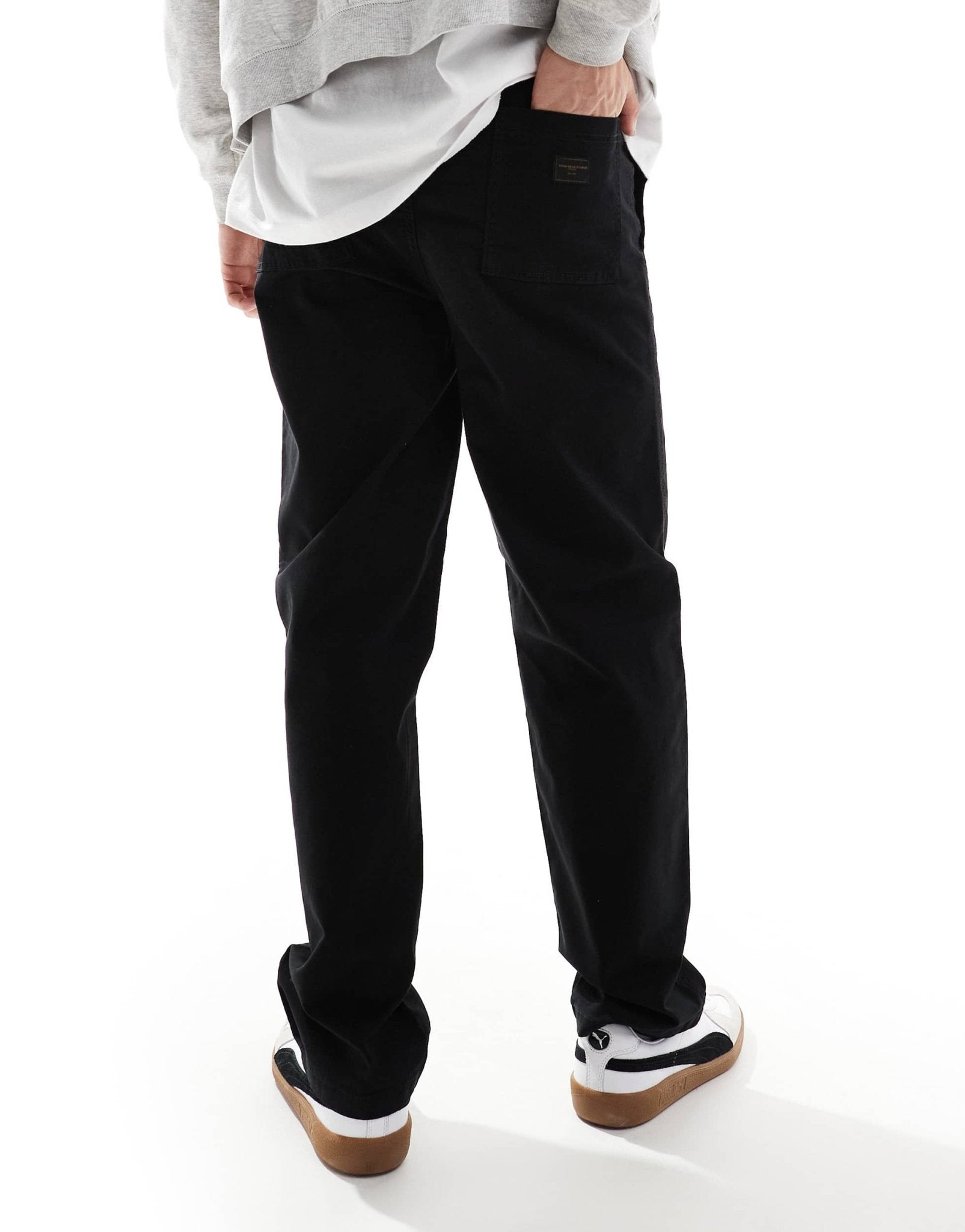 ONLY & SONS loose fit worker trouser in black - ASOS Sample Sale