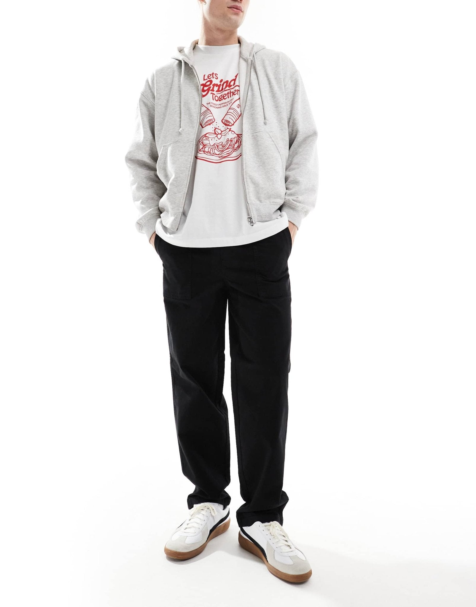 ONLY & SONS loose fit worker trouser in black - ASOS Sample Sale